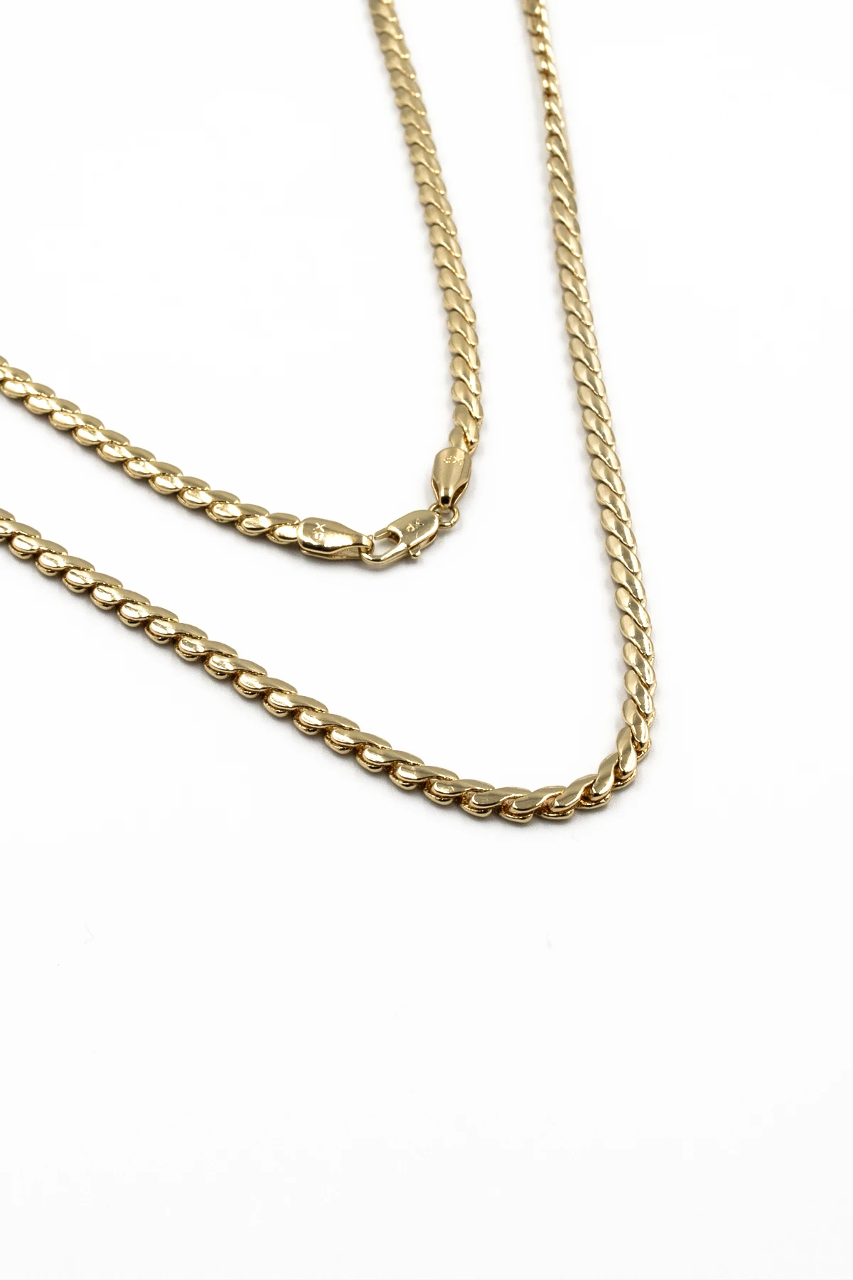 Yatay Ezme Zincir Model Xuping Kararmaz Gold Kadın Kolye - 60 cm