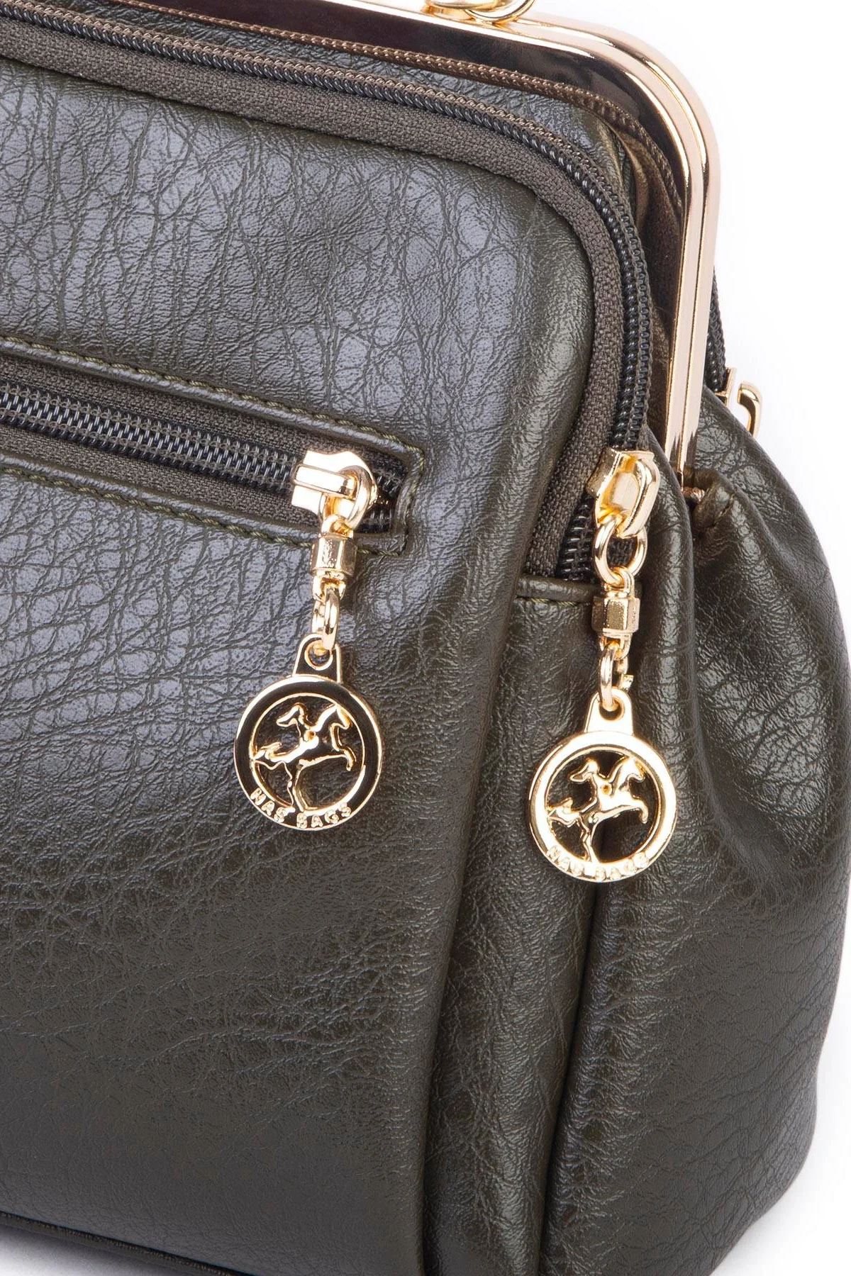 Nas Bag Burslu Klipsli Vintage Omuz ve Çapraz Çanta - Haki Victoria