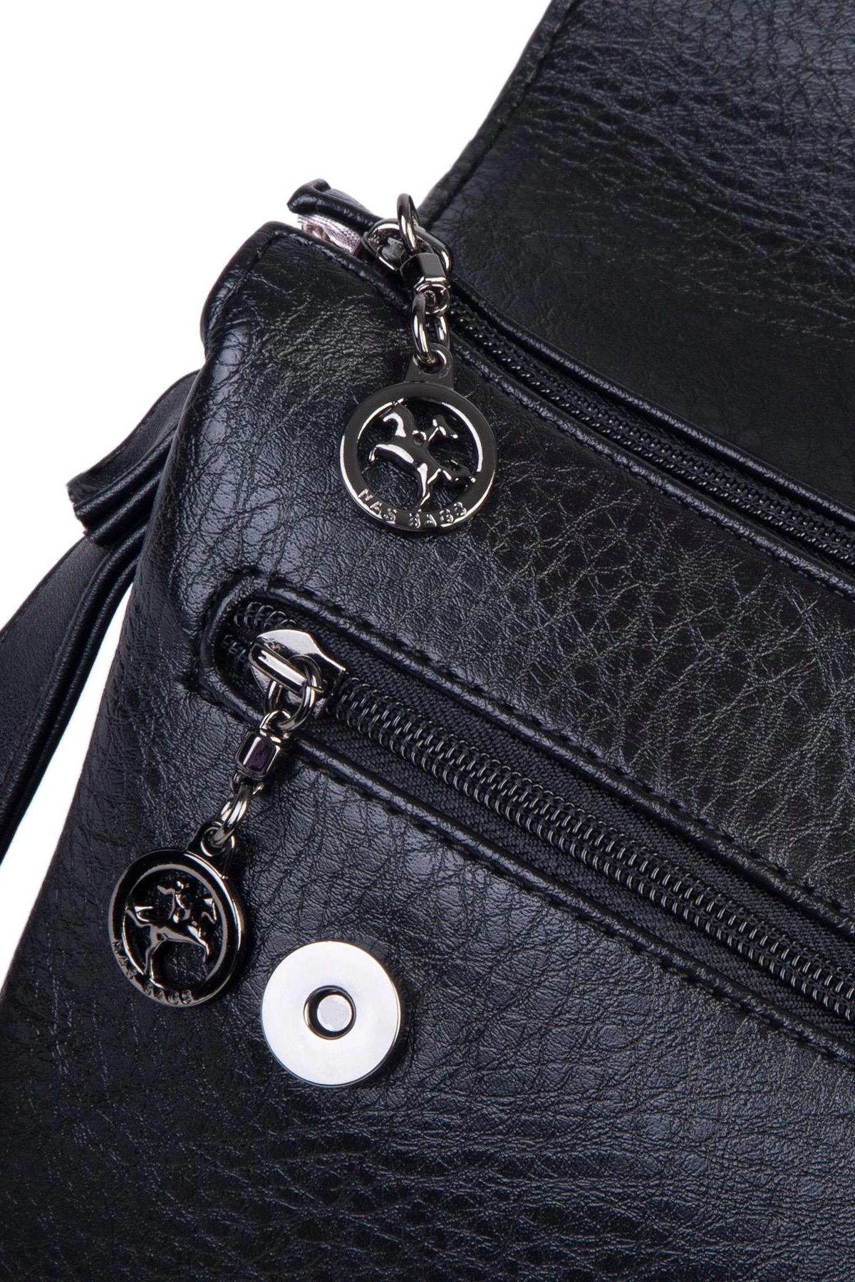 Nas Bag Kadın Çapraz Çanta Üç Bölmeli Siyah Victoria