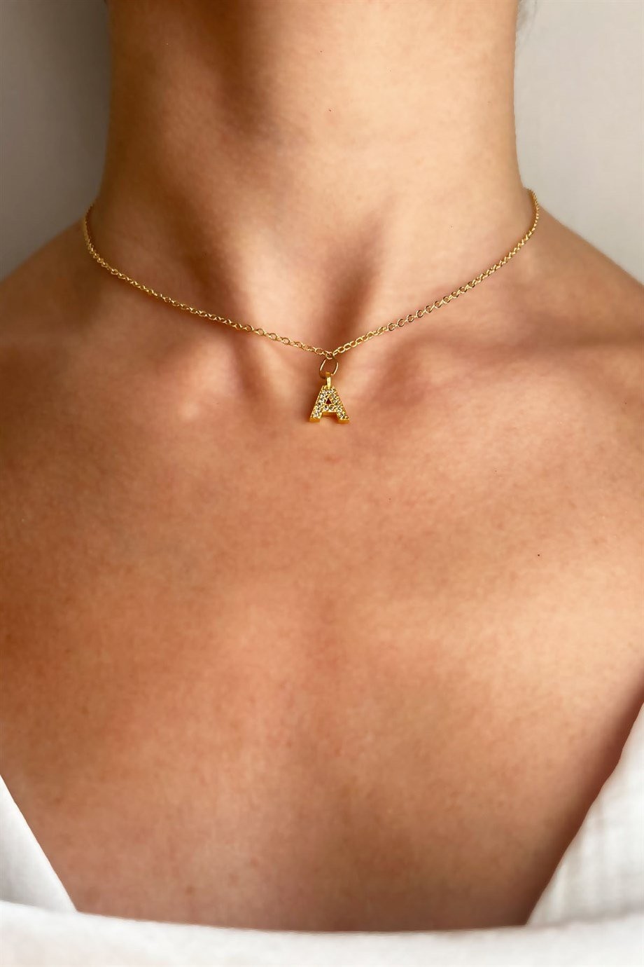 A Letter Gold Chain Necklace