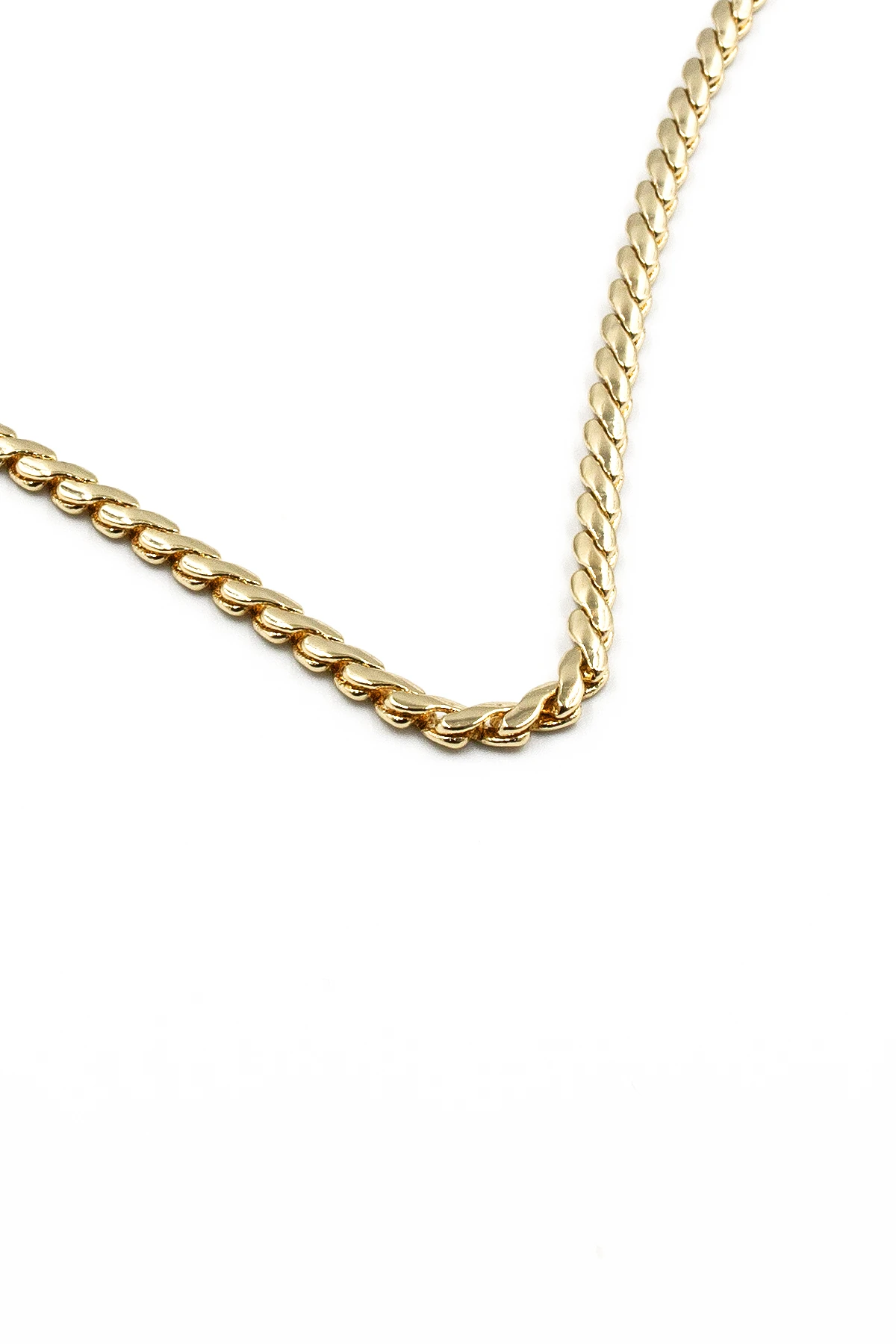 Yatay Ezme Zincir Model Xuping Kararmaz Gold Kadın Kolye - 60 cm