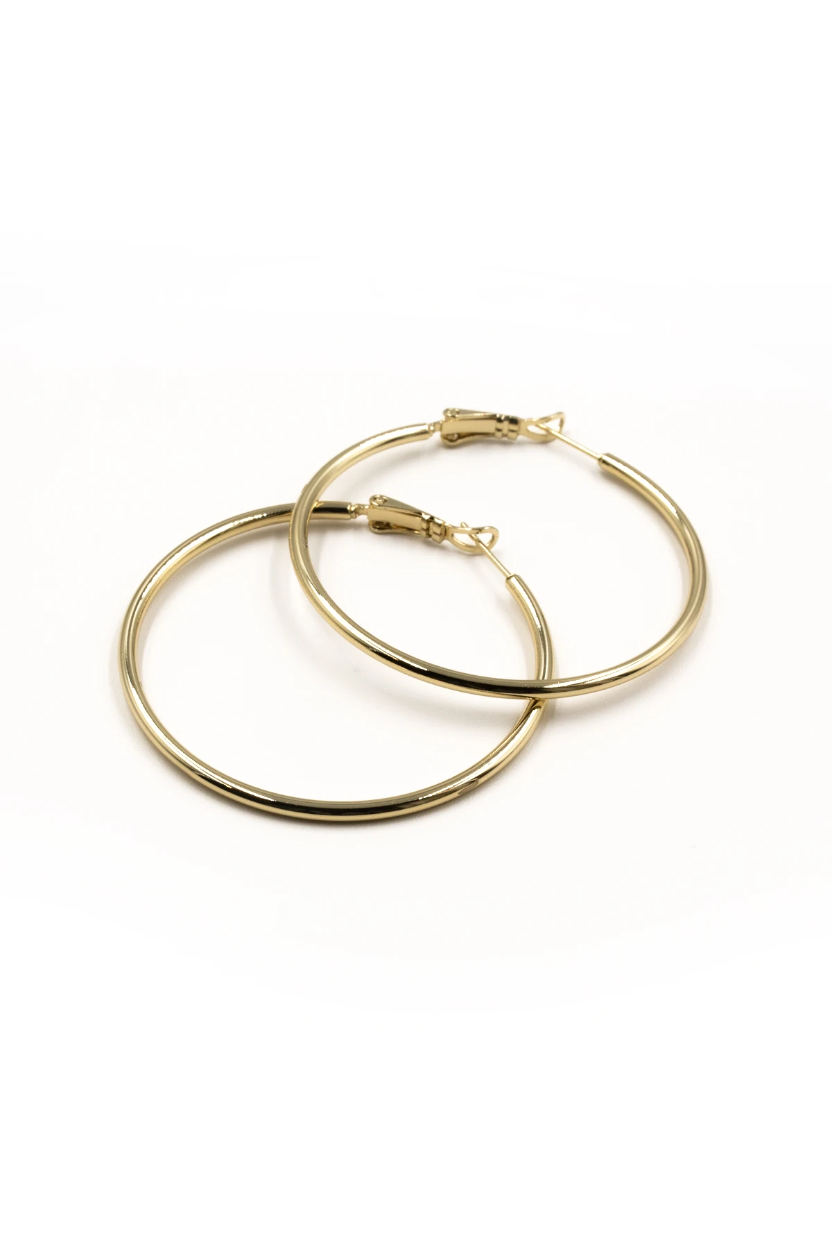 Zarif 4cm Gold Xuping Halka Küpe | Anti Alerjik ve Parlak Tasarım