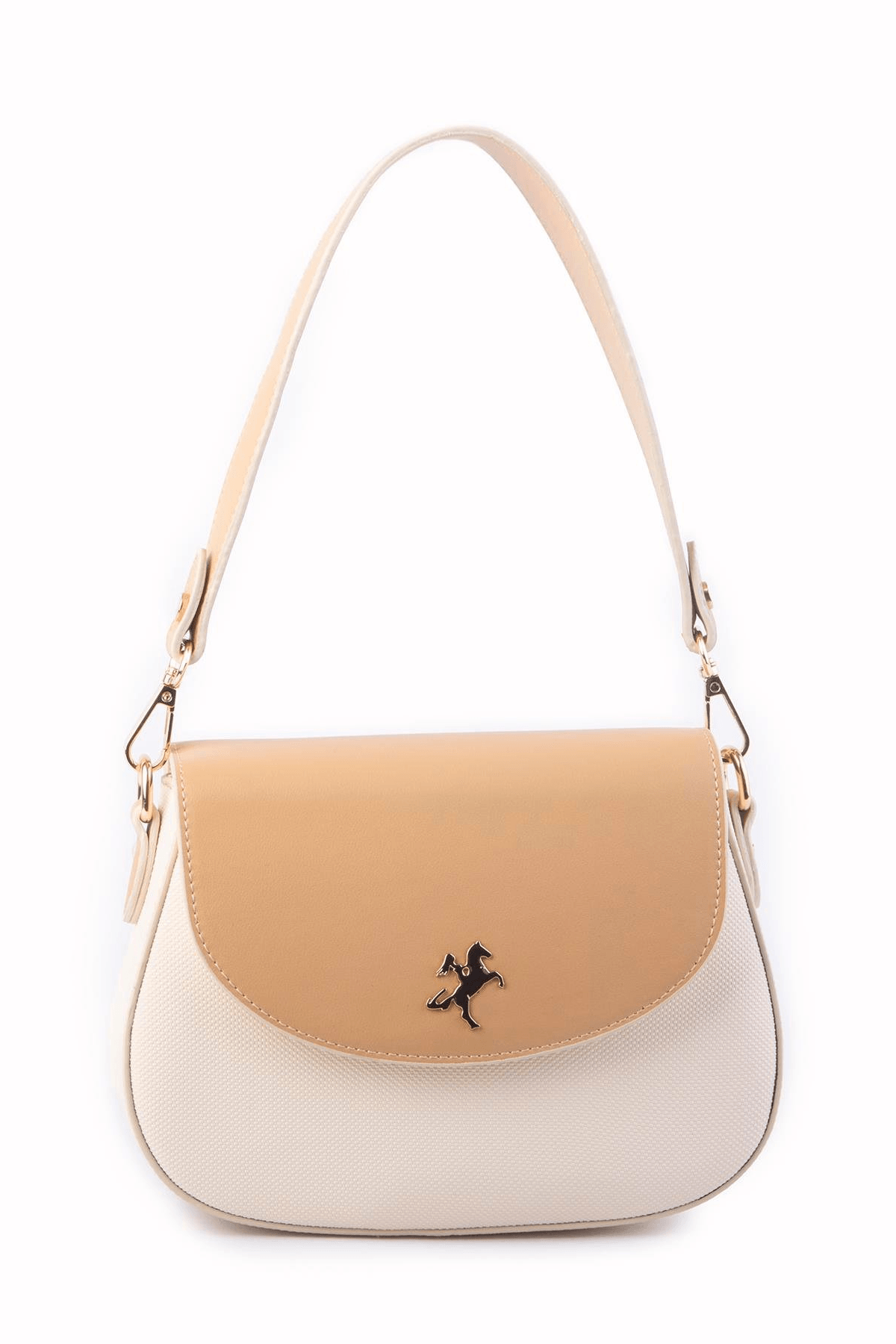 Nas Bag Kadın Omuz ve Çapraz Çanta Çift Askılı - Krem Camel Lcst