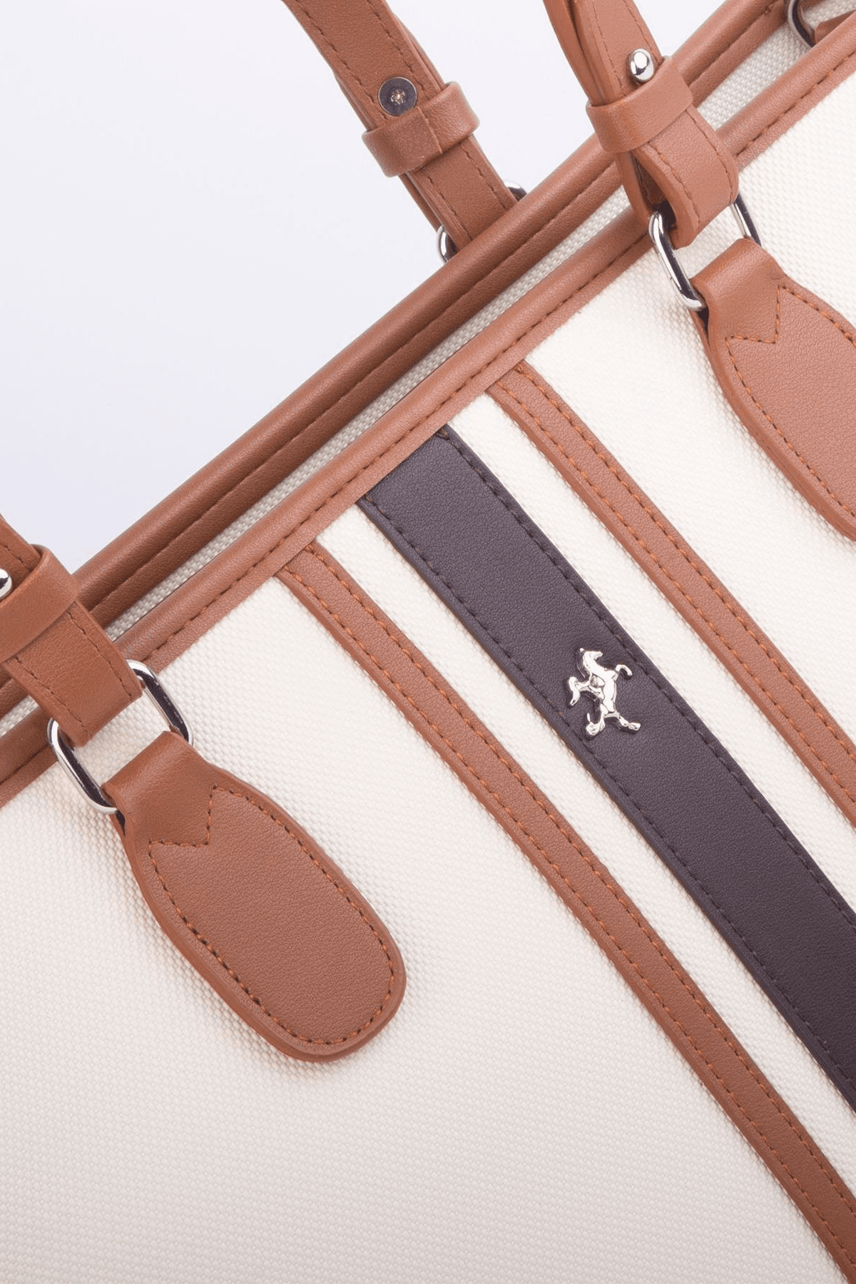 Nas Bag Kadın Omuz Çantası Spor Şık Ayarlanabilir Omuz Askılı Lcst - Krem Taba Kahve