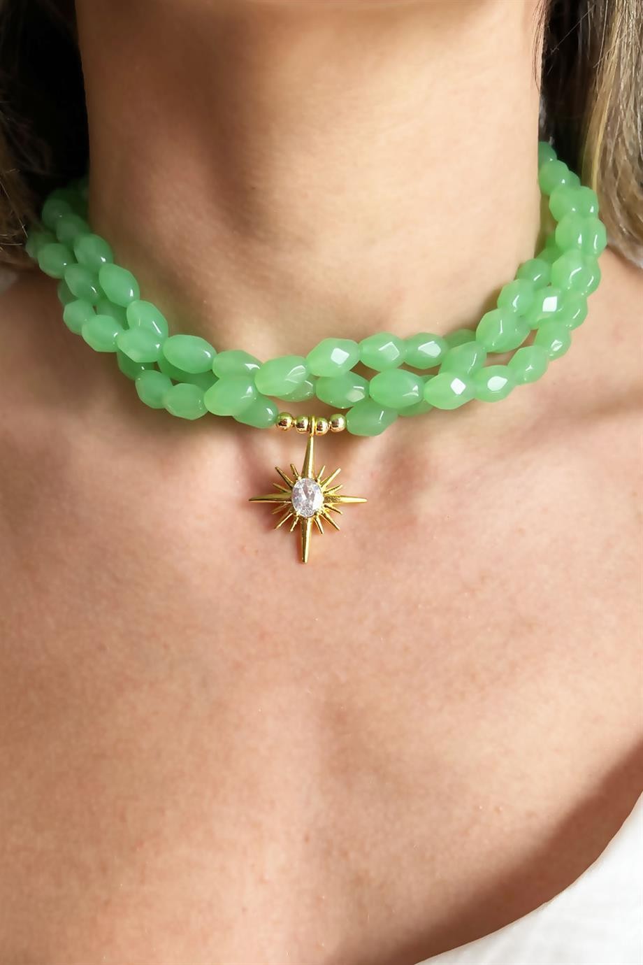 Polar Star Detailed Spiral Design Necklace