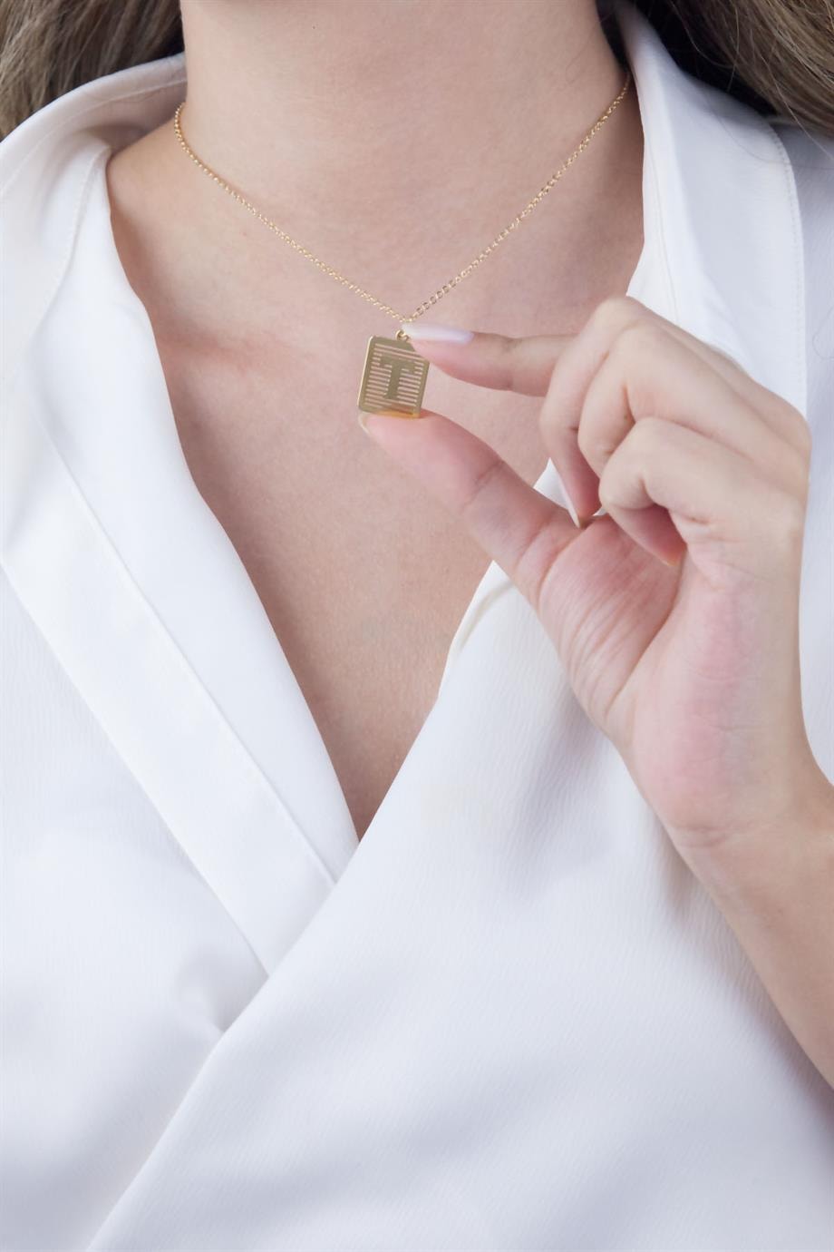 Gold-Plated T Letter Necklace