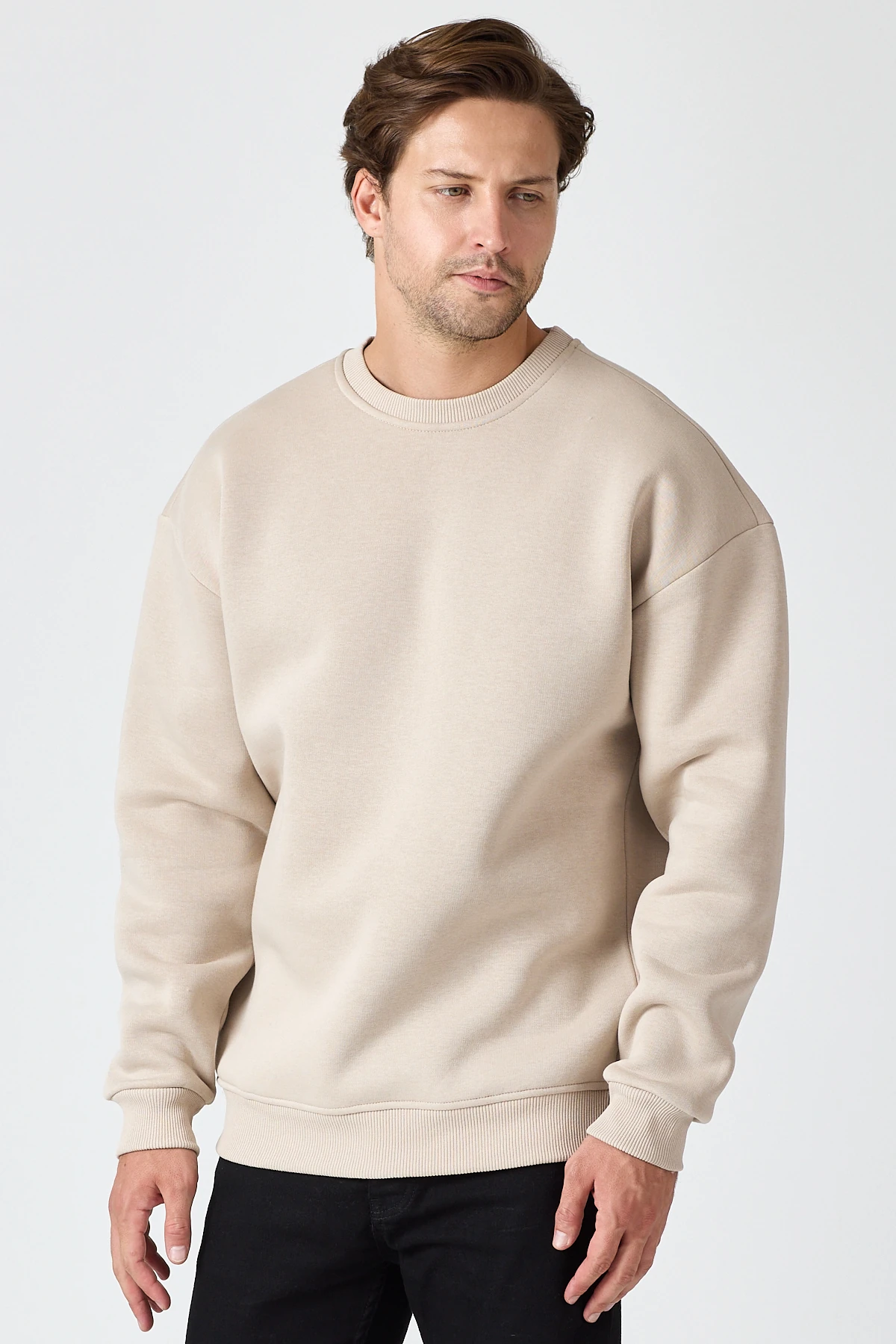 Oversize Bisiklet Yaka Sweatshirt