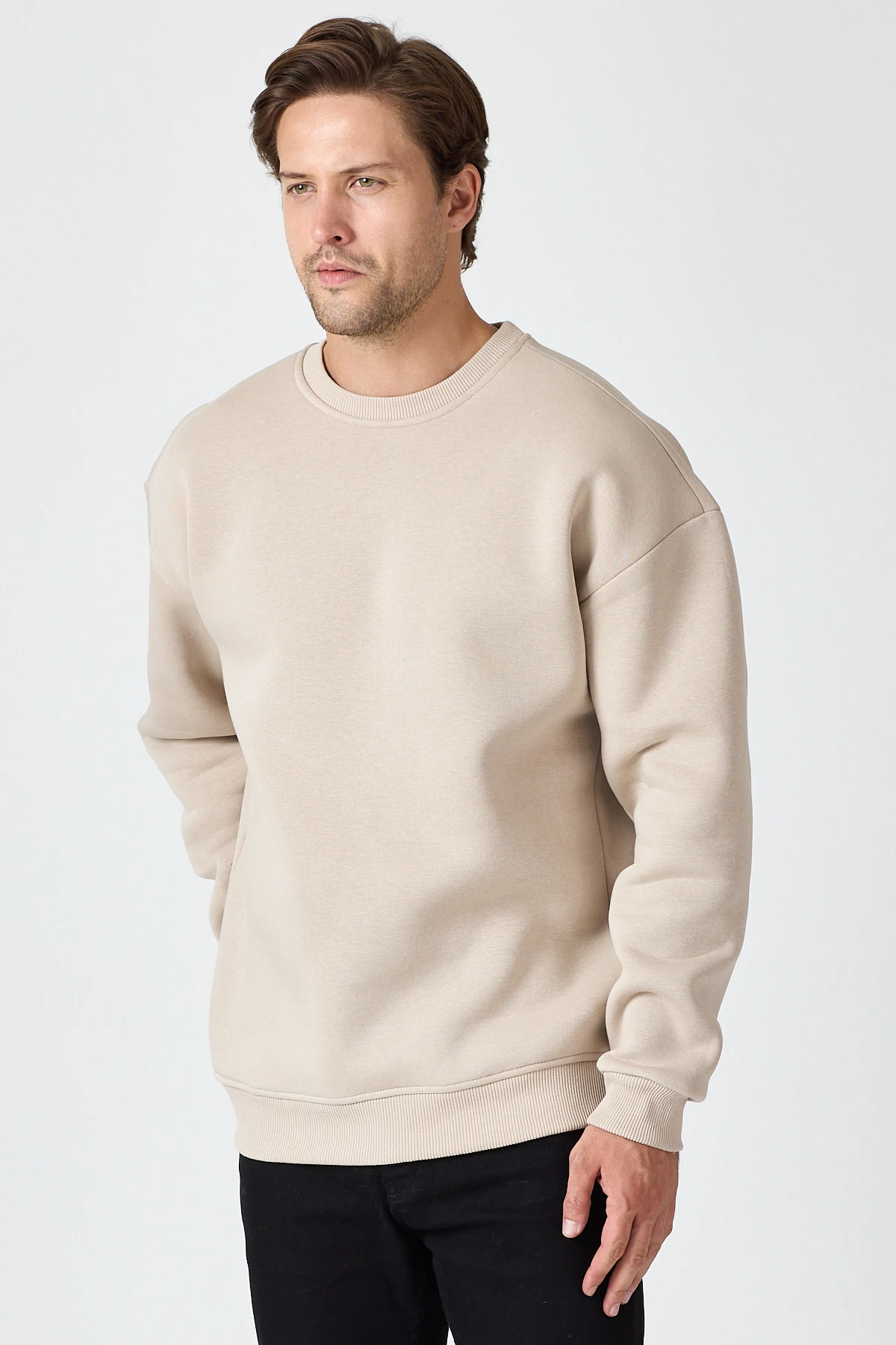 Oversize Bisiklet Yaka Sweatshirt