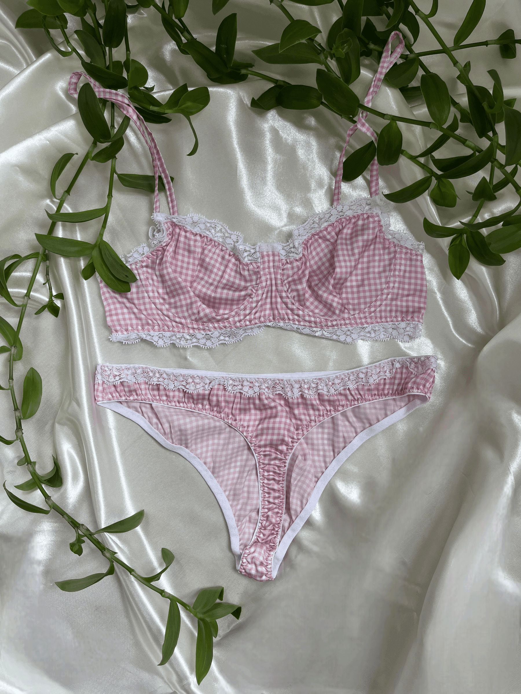 Candy - Pembe Pötikare Bralet Takım