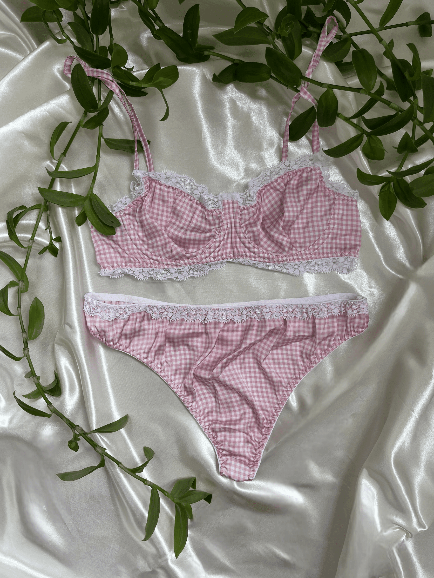 Candy - Pembe Pötikare Bralet Takım