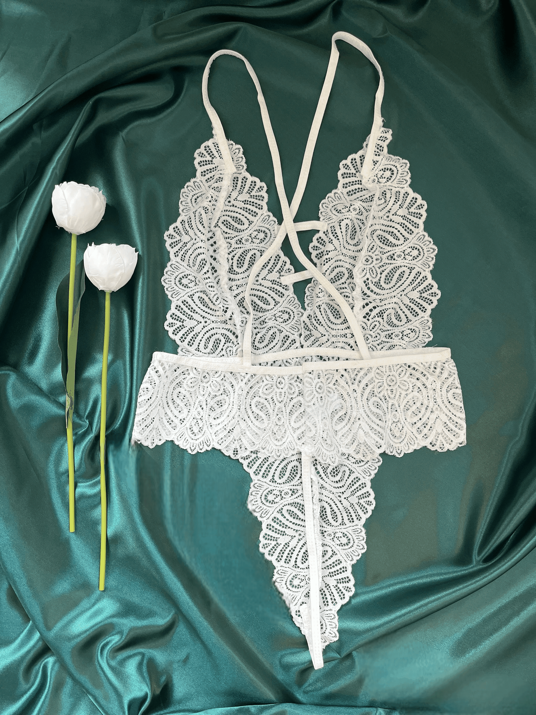Carrie - Beyaz Dantel Body Suit