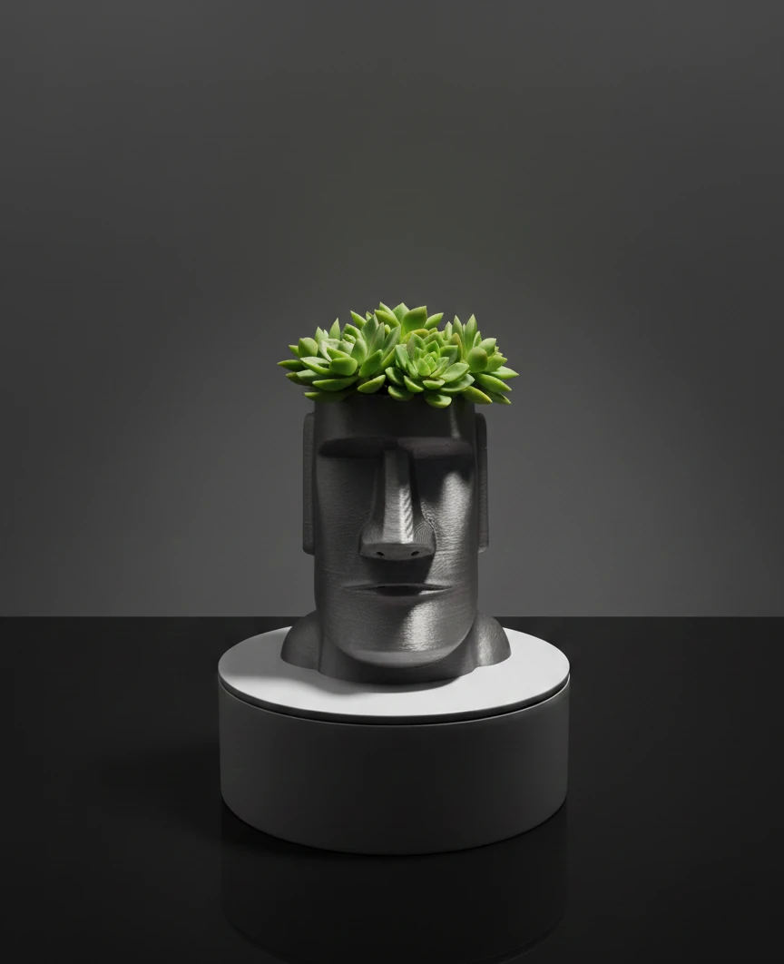 Moai heykeli sukulent saksısı 