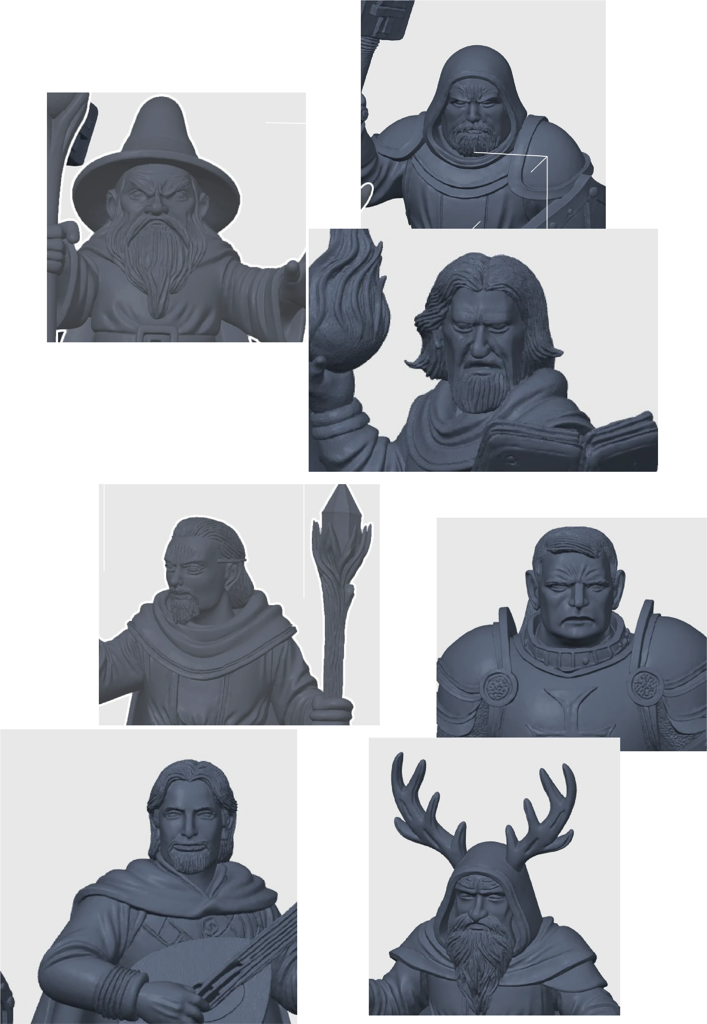 Dungeons&Dragons Karakter paketi 7 sınıf dnd minyatürleri 