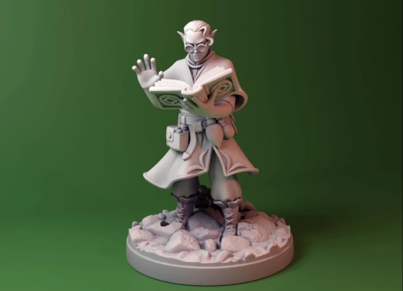 Elf Wizard/Warlock Dungeons&Dragons DnD karakter minyatürü 