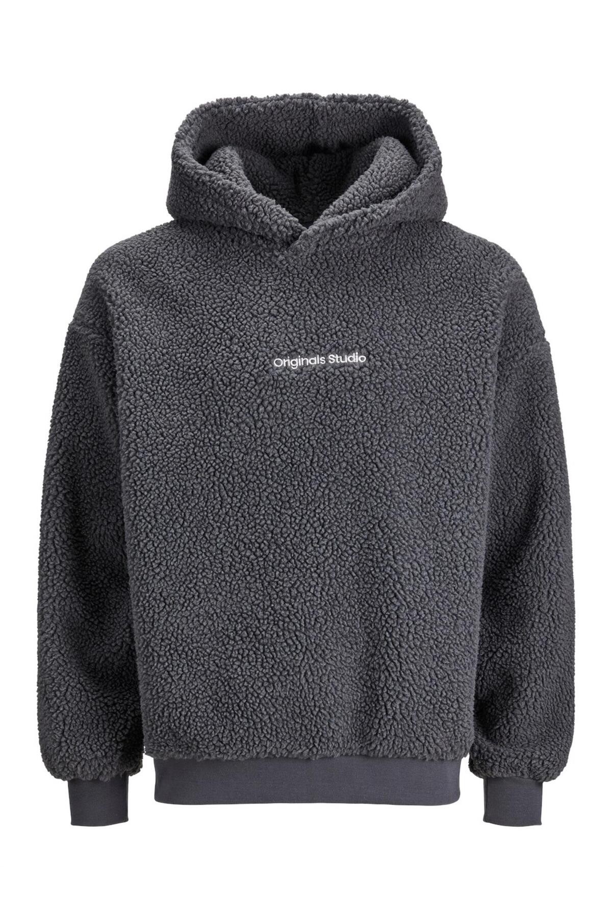 Jack & Jones JORVESTERBRO TEDDY Erkek Sweatshirt 12249364 - Asphalt