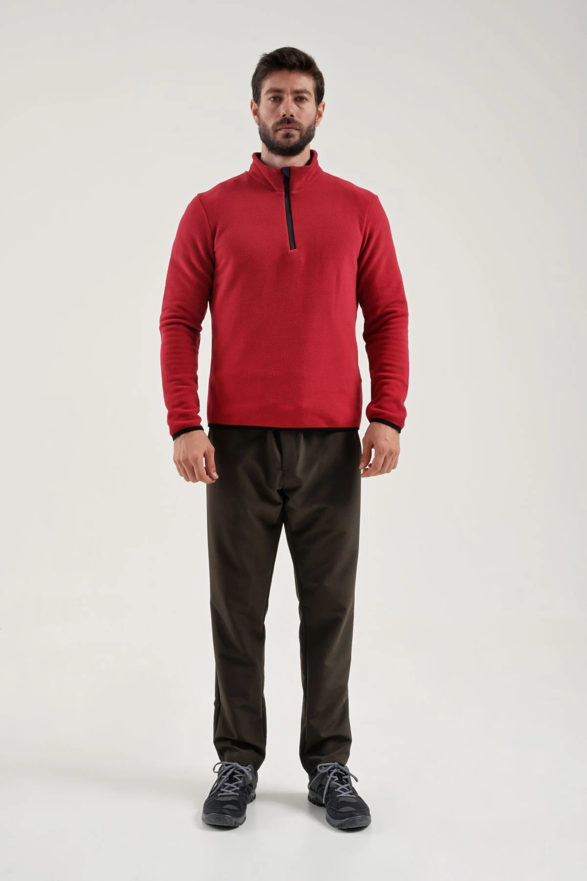 Yarım Fermuarlı Erkek Polar Üst 2412001 - RED