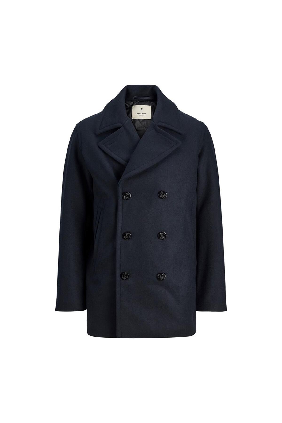 Jack&Jones Premium Jprblucaptain Wool Peacoat Erkek Kaşe Kaban 12239479