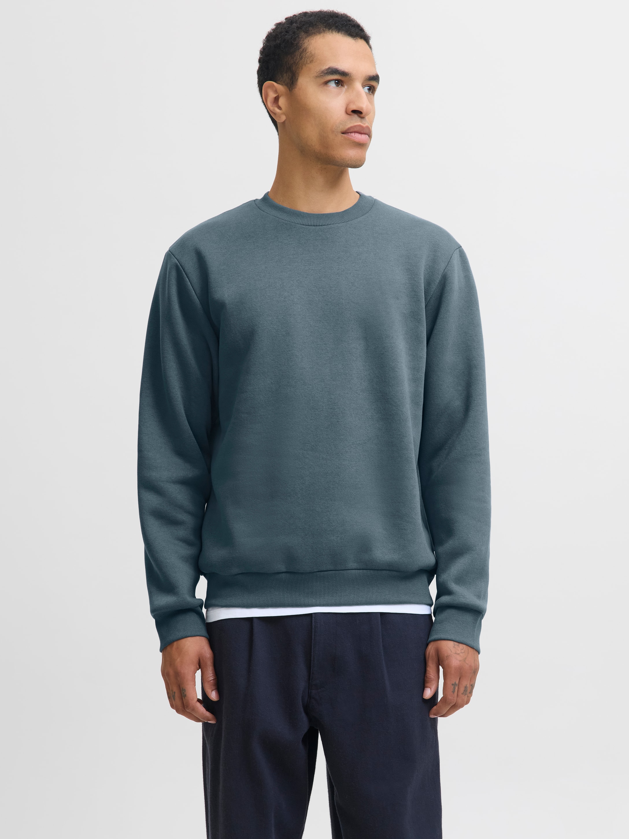 Jack & Jones Jjebradley Sweat Crew Noos Erkek Sweatshirt 12249341 - stormy weather
