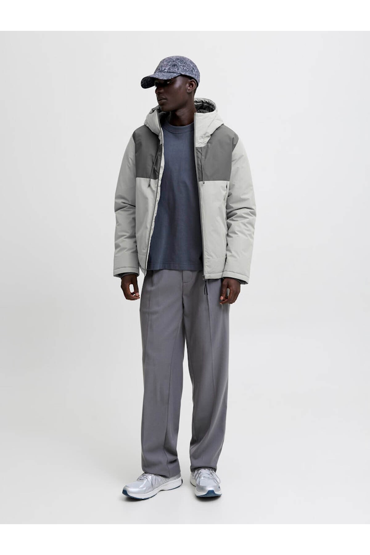 Jack & Jones Jcounion Light Padded Blocking Gri Erkek Mont 12285586