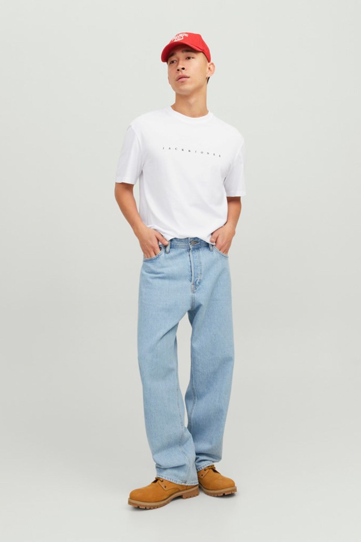 Jack & Jones Star Erkek Beyaz Yuvarlak Yaka Tişört