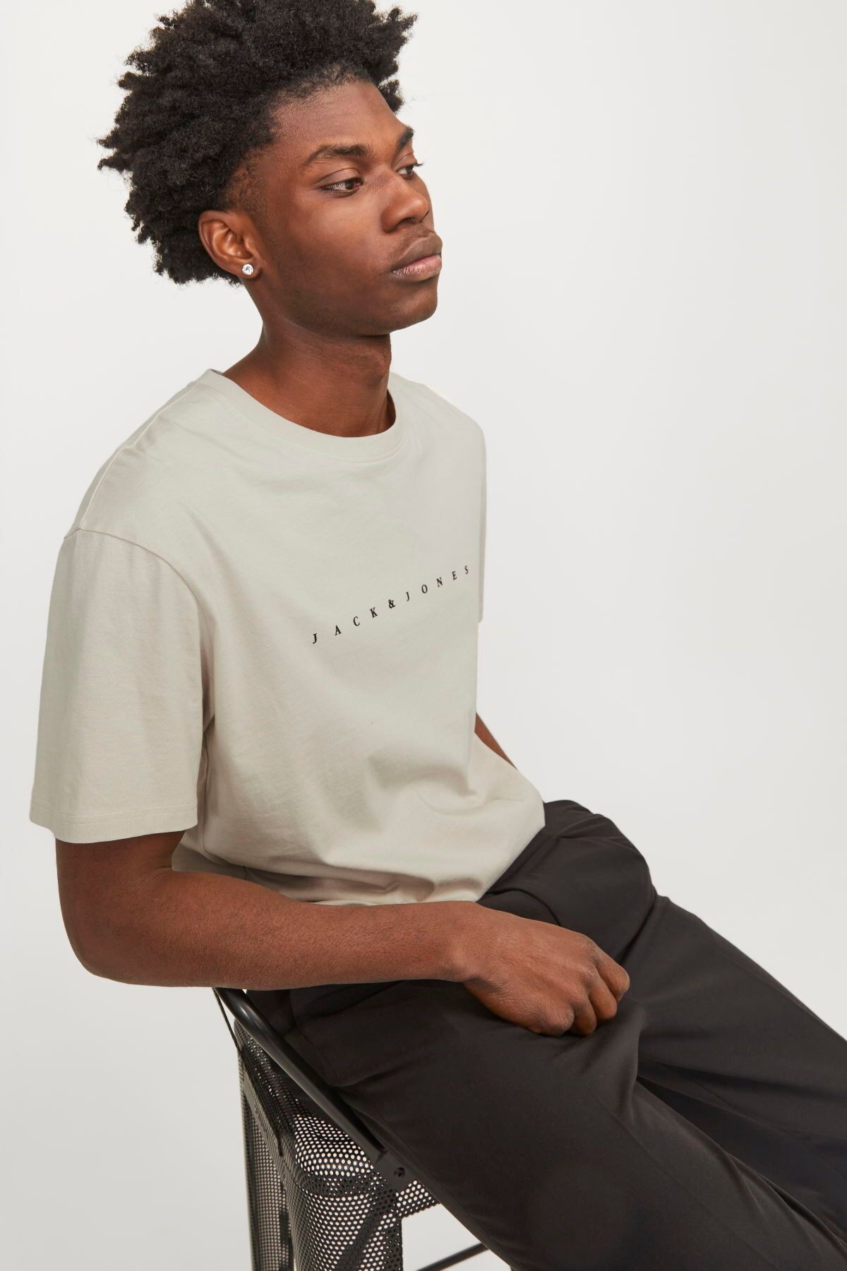 Jack&jones Star Erkek Bej Yuvarlak Yaka Tişört