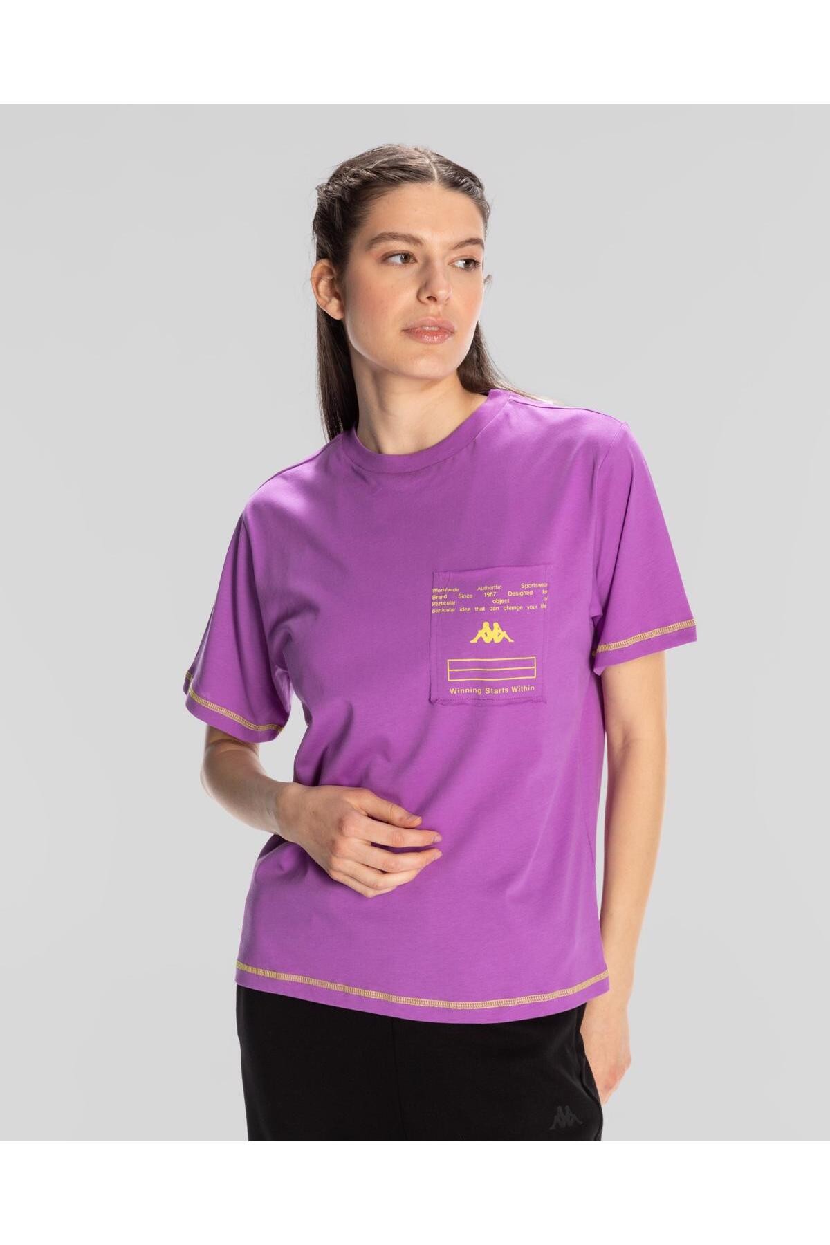 Kappa Authentic Kage T-Shirt Kadın Mor Tişört