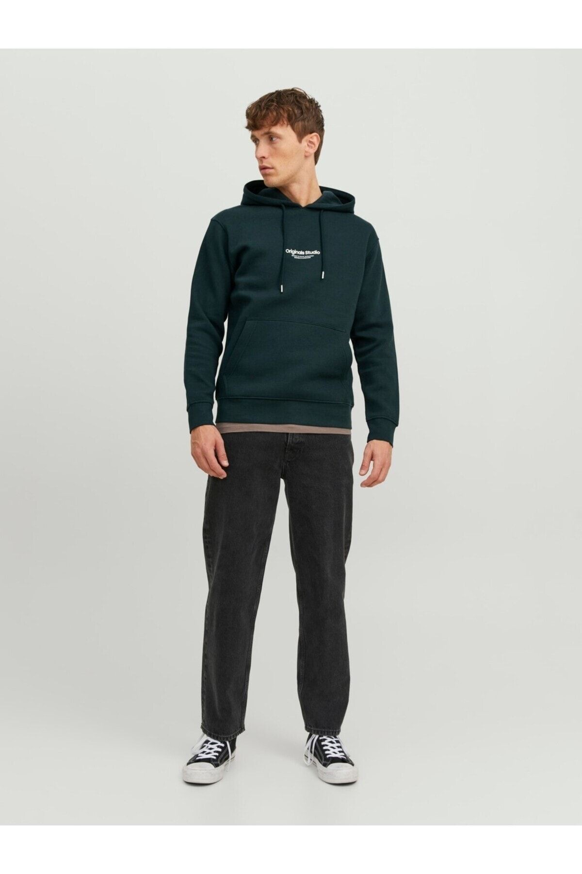 JACK JONES Erkek Kapüşonlu Önden Cepli Sweatshirt 12241687