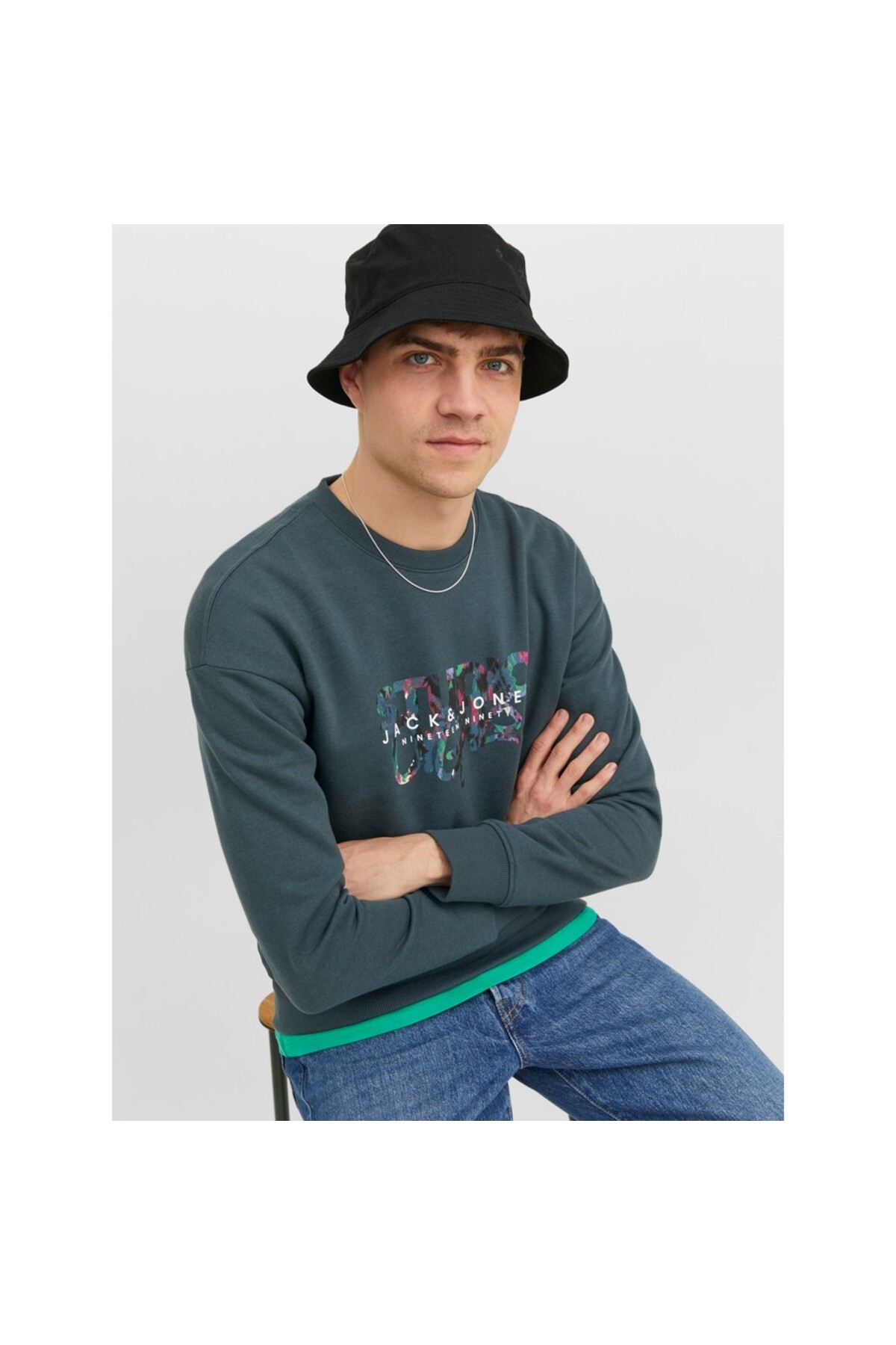 Jack & Jones Jorsilverlake Sweat Crew Erkek Sweatshirt 12242366