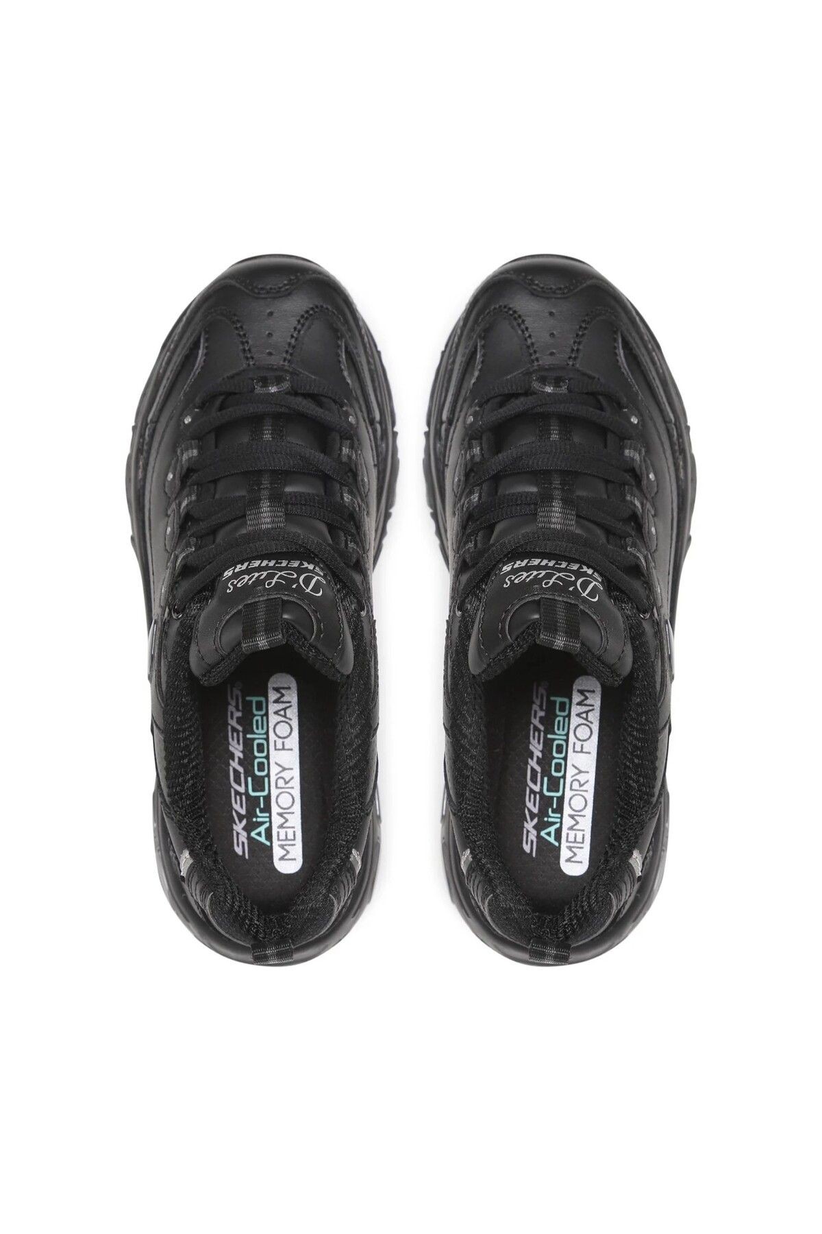 Skechers Kadın Siyah Deri D'Lites-Fresh Start Memory Foam Sneaker 11931-BBK