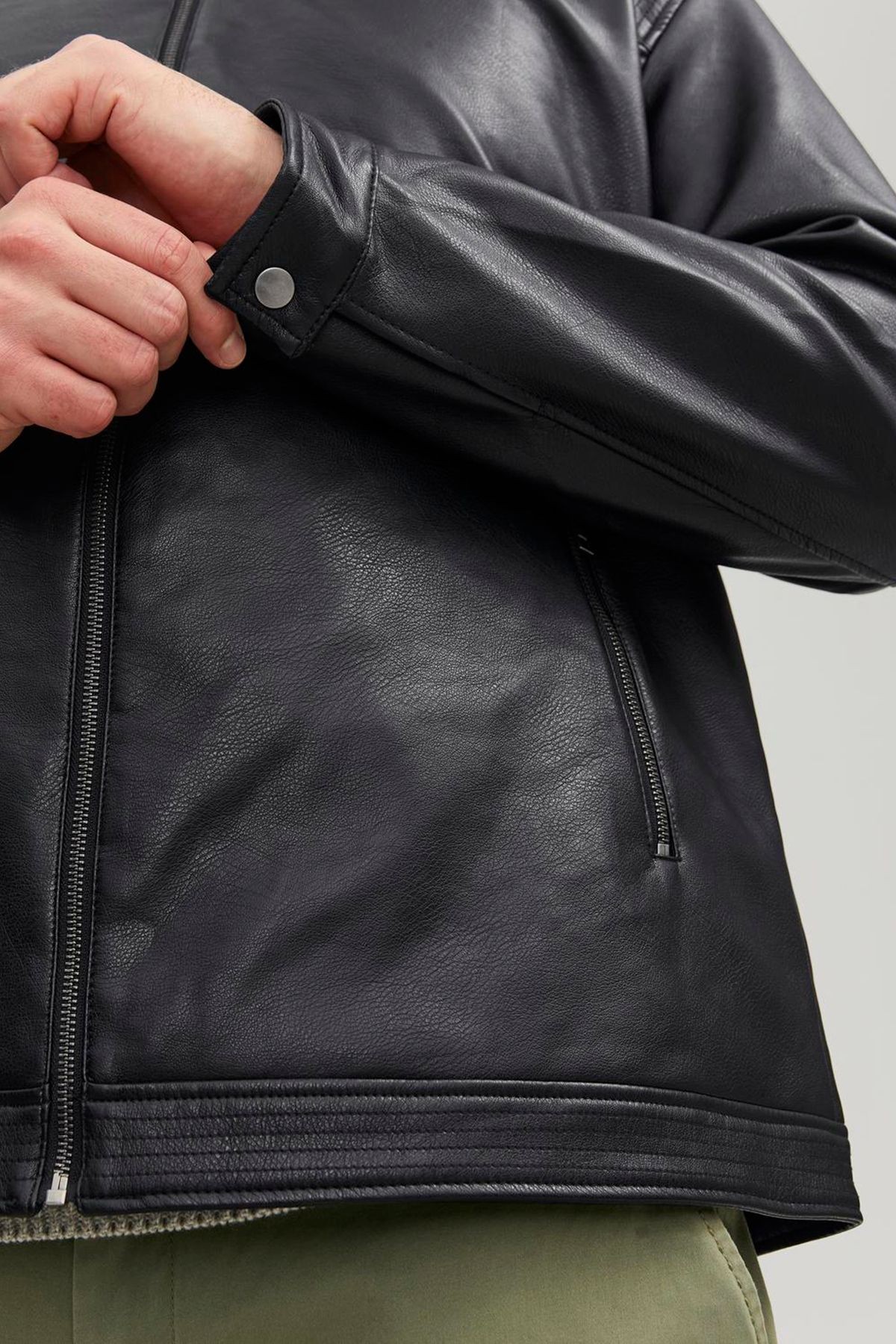 Jack & Jones Jjerocky Clean Büyük Beden Erkek Deri Ceket 12230055