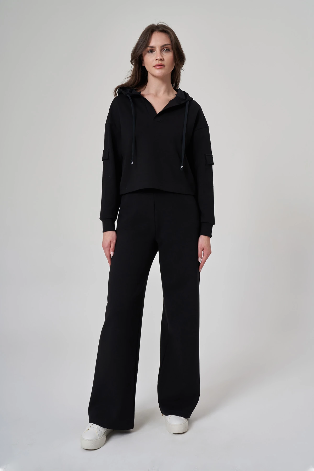 Kadın Kapşonlu Eşofman Üstü 1529132 - SİYAH