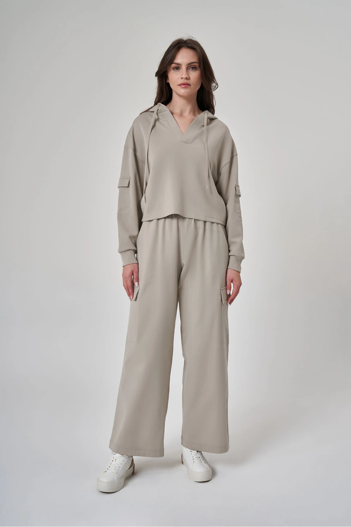 Kadın Kapşonlu Eşofman Üstü 1529132 - kum