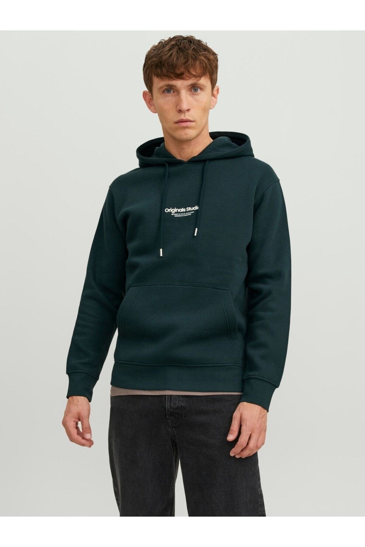 JACK JONES Erkek Kapüşonlu Önden Cepli Sweatshirt 12241687