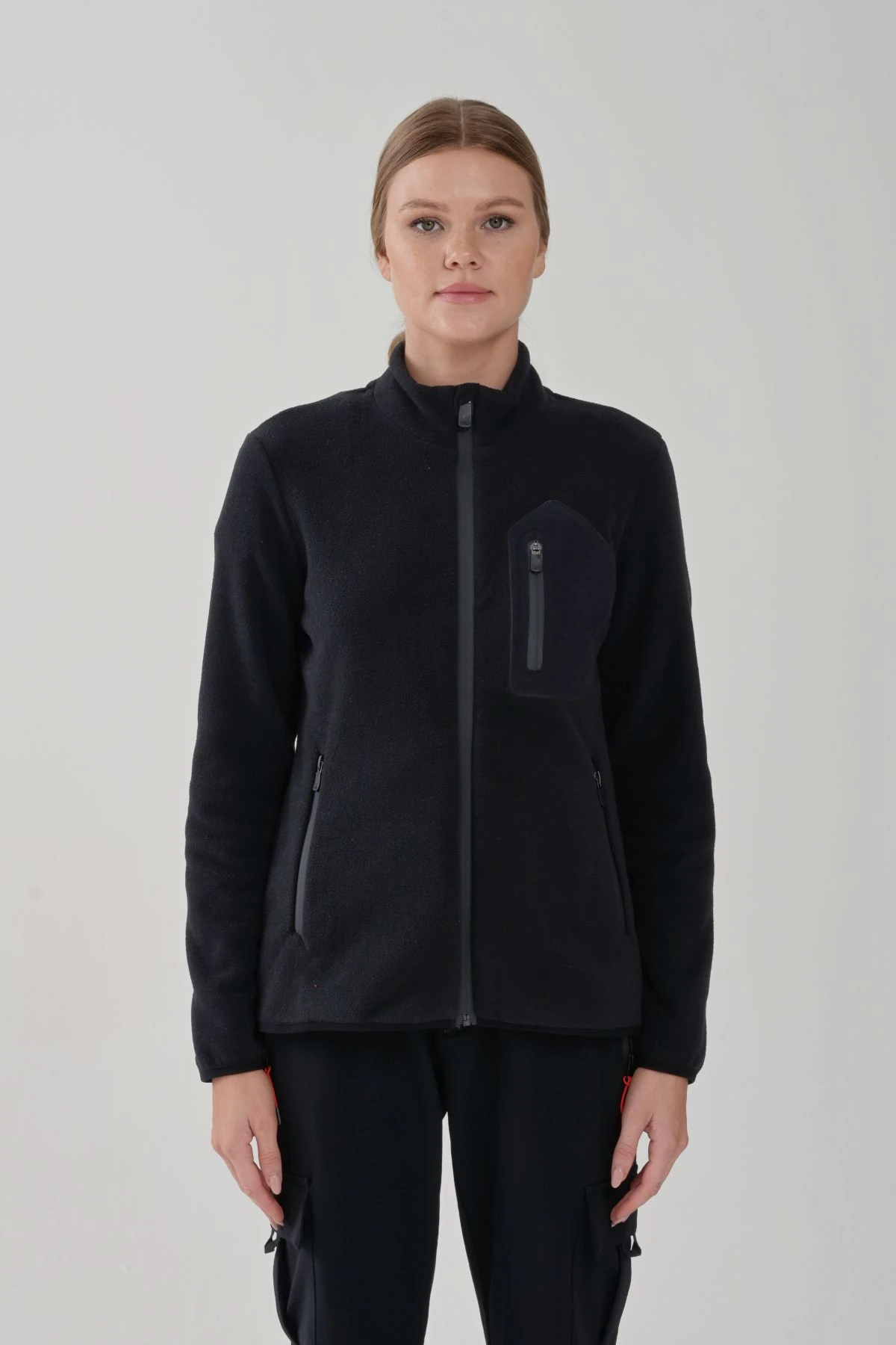 Exuma Tam Fermuarlı Kadın Polar 2322003 - Black