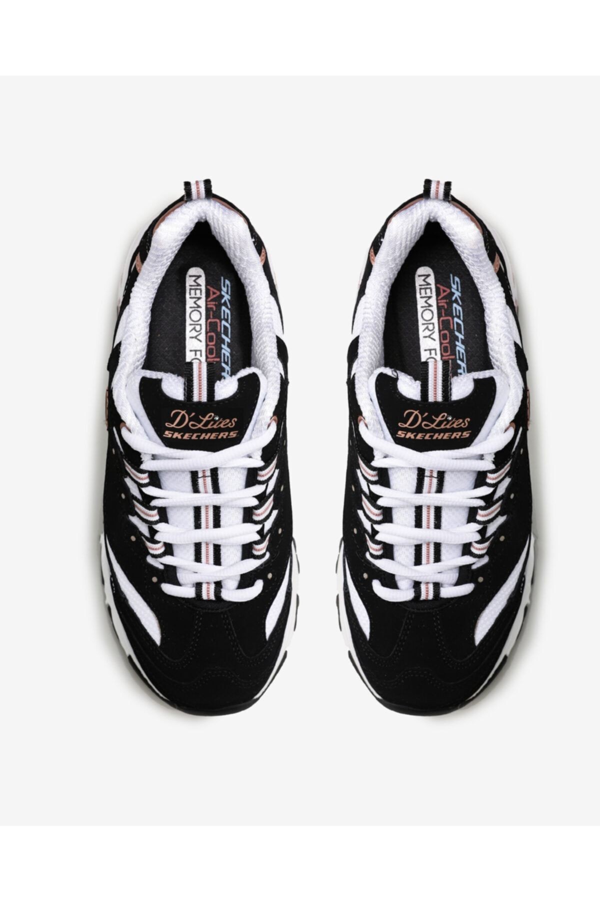 Skechers D'LİTES-DEVOTED FAN Kadın Siyah Sneakers - 13154 BKRG