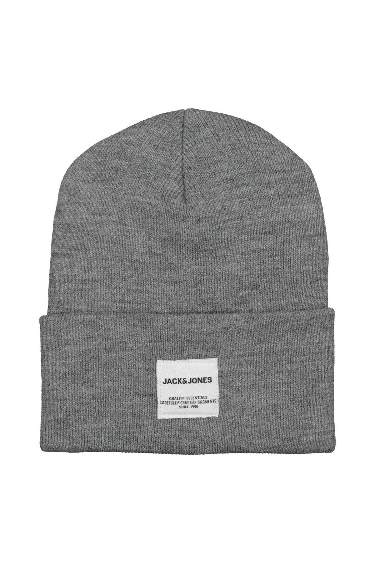 Jack & Jones Jaclong Knit Beanie Erkek Bere 12150627 - grey melange