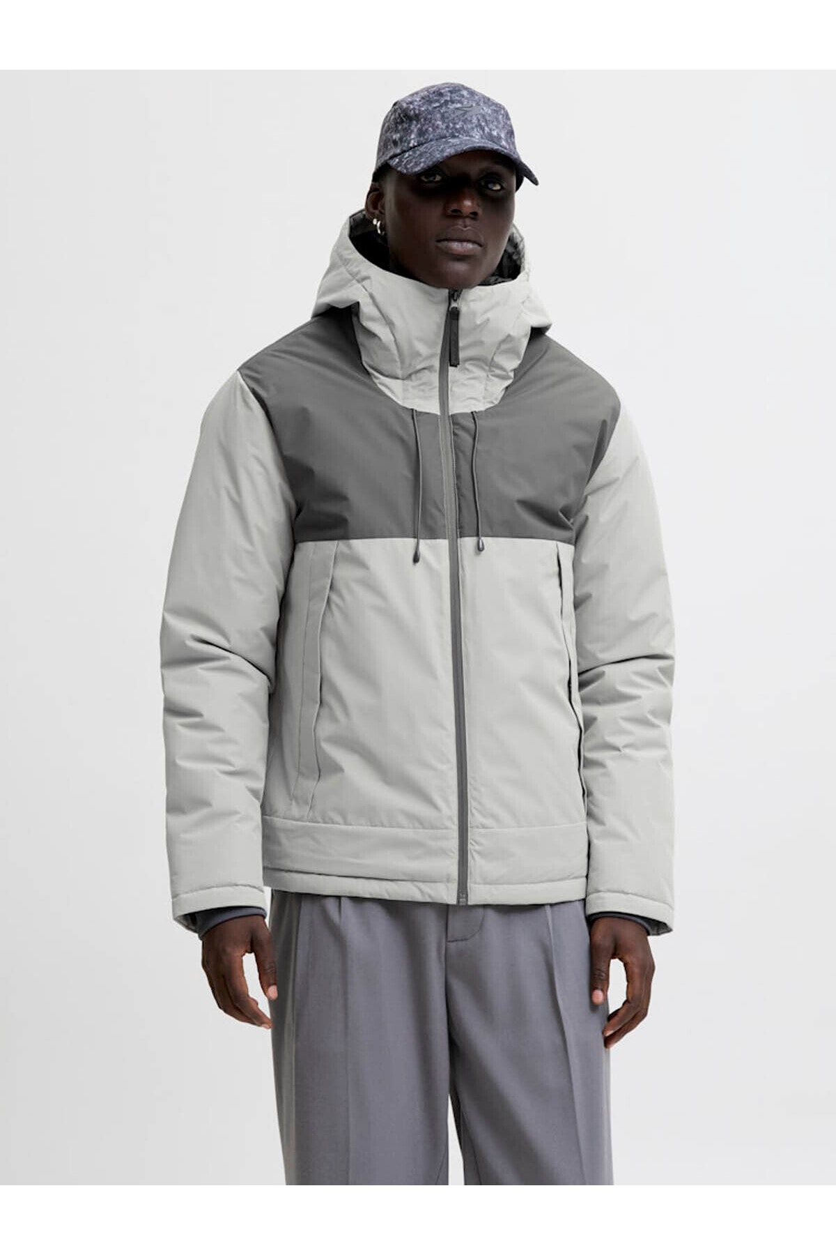 Jack & Jones Jcounion Light Padded Blocking Gri Erkek Mont 12285586
