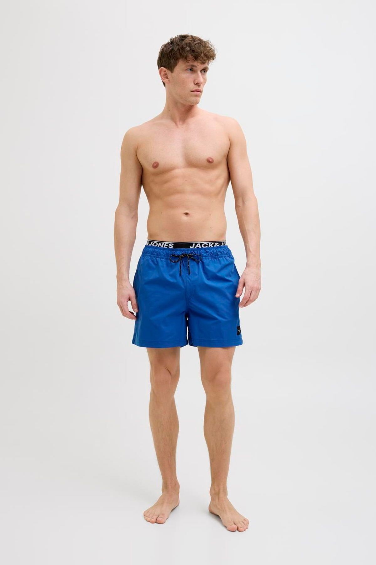 Jack & Jones Maui Erkek Logolu Beli Lastikli Deniz Şortu