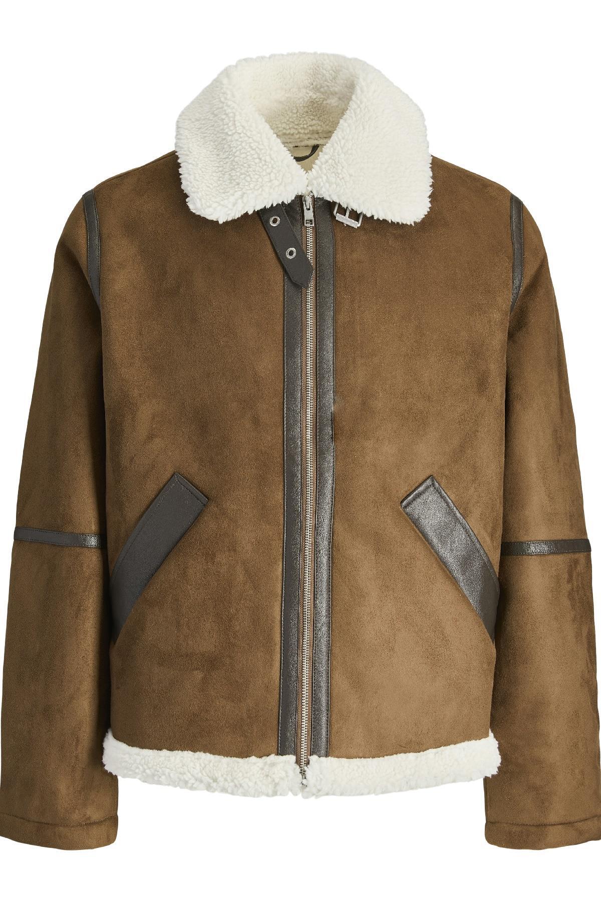 Jack & Jones Cole Aviator Erkek Mont Pilot Stil Kaban 12279379 - kahverengi