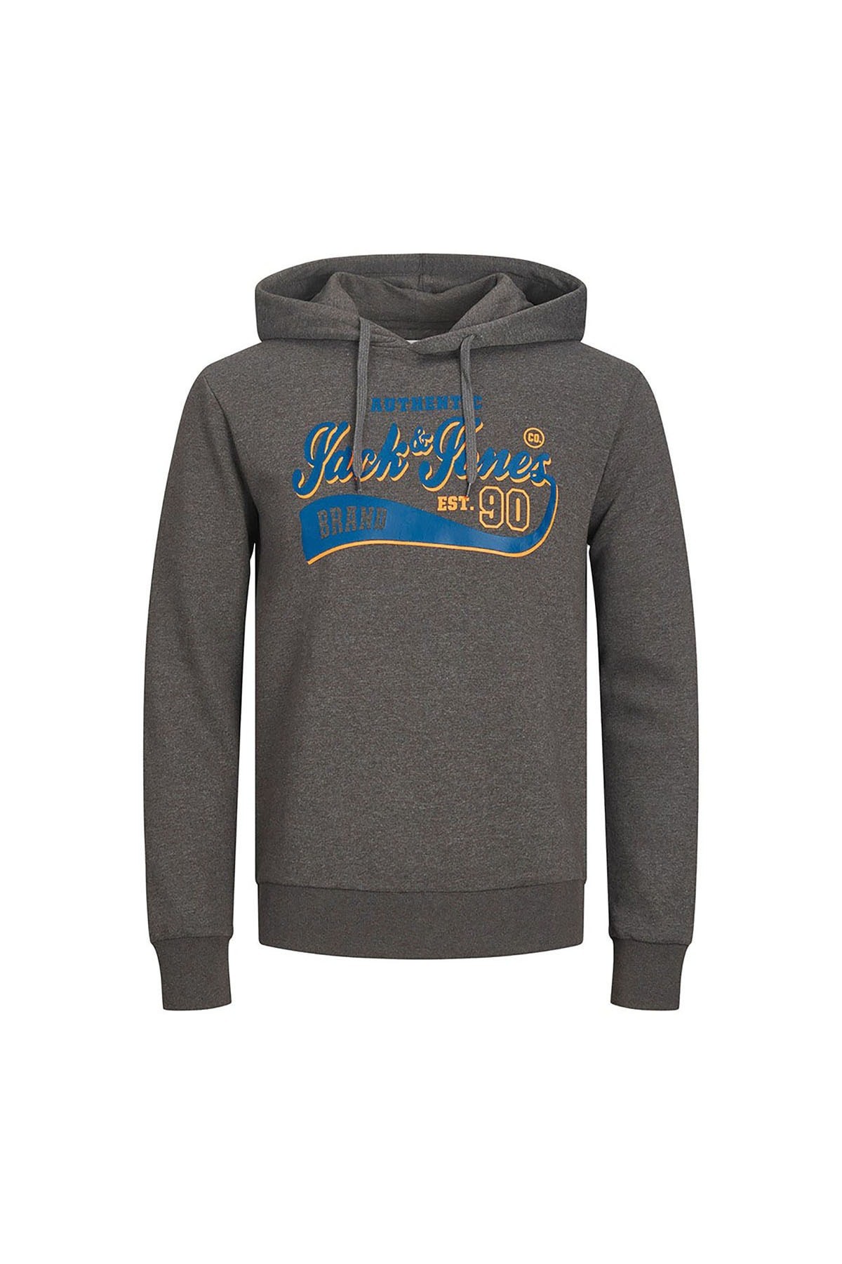 Jack & Jones Jjelogo Sweat Hood Erkek Sweatshirt 12233597 - KOYU GRİ