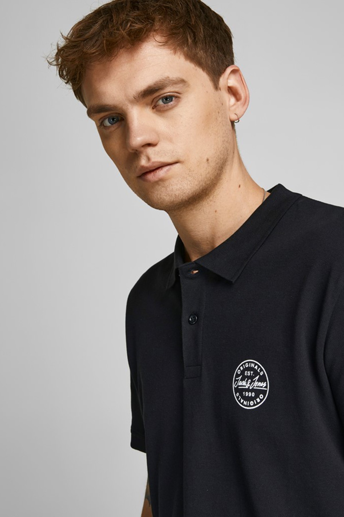 Jack & Jones JJESHARK POLO SS 12205025 Erkek Polo Yaka T-Shirt - Black