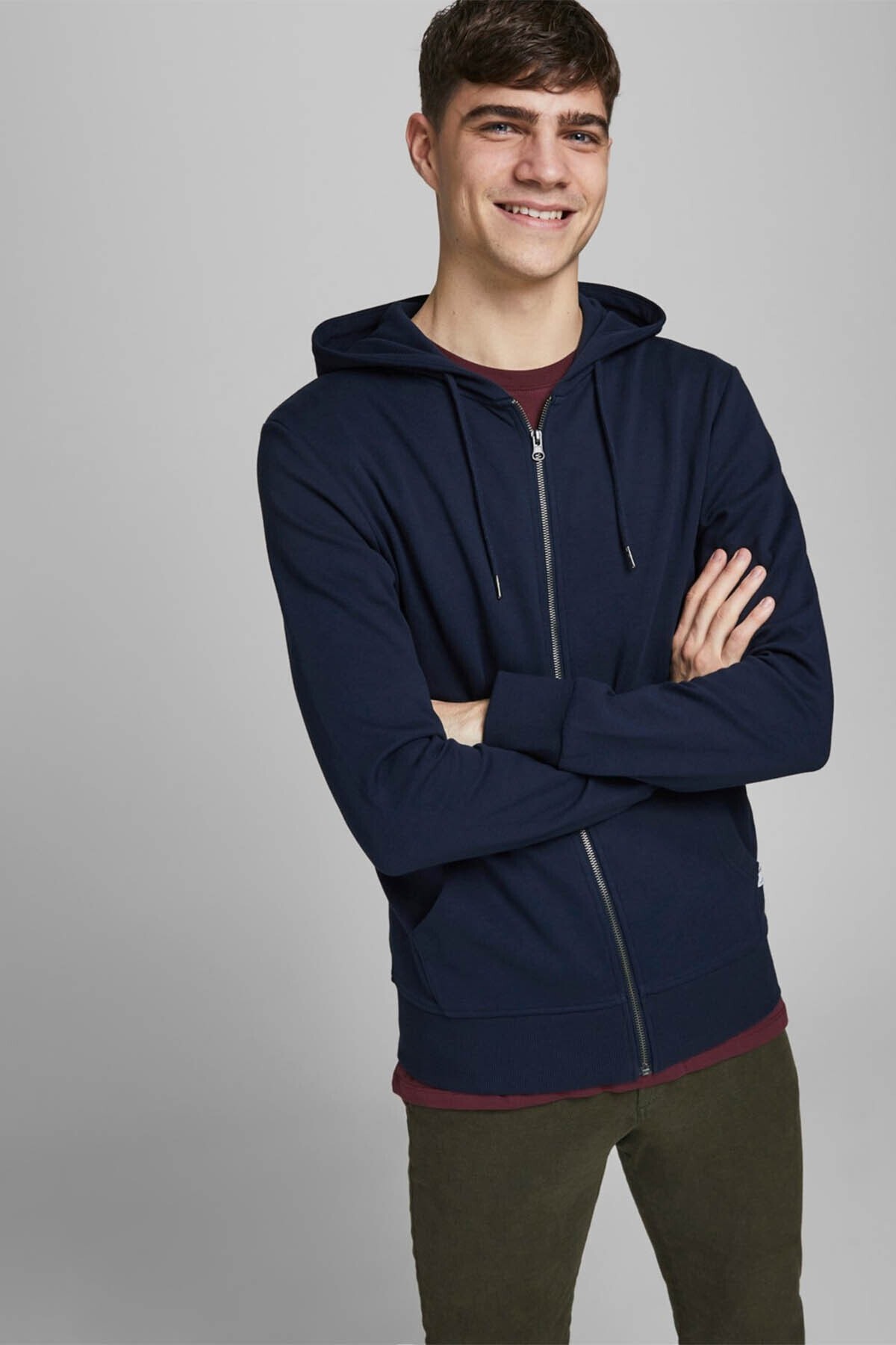 Jack & Jones JJEBASIC SWEAT Erkek Sweatshirt 12181901 - Lacivert