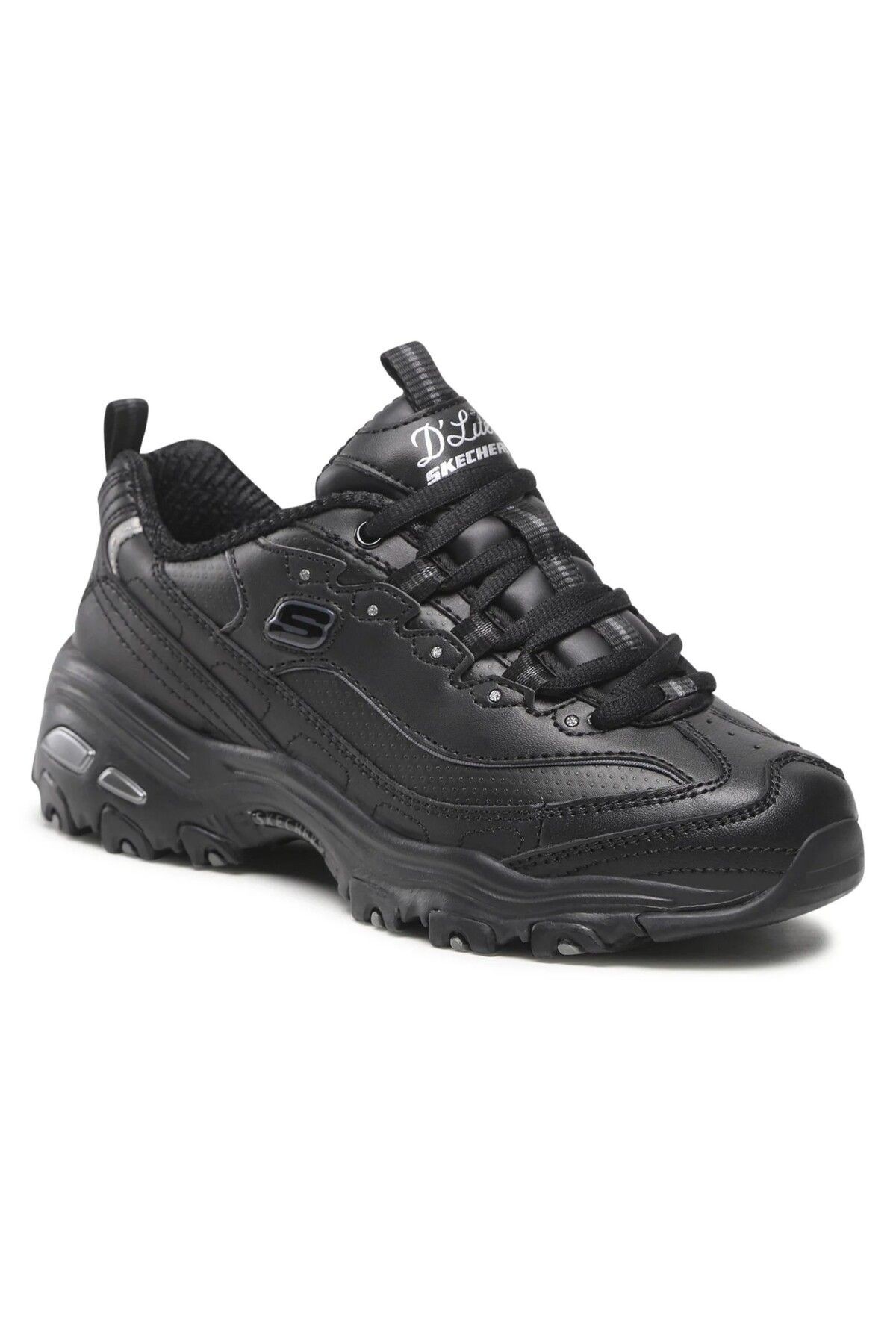 Skechers Kadın Siyah Deri D'Lites-Fresh Start Memory Foam Sneaker 11931-BBK