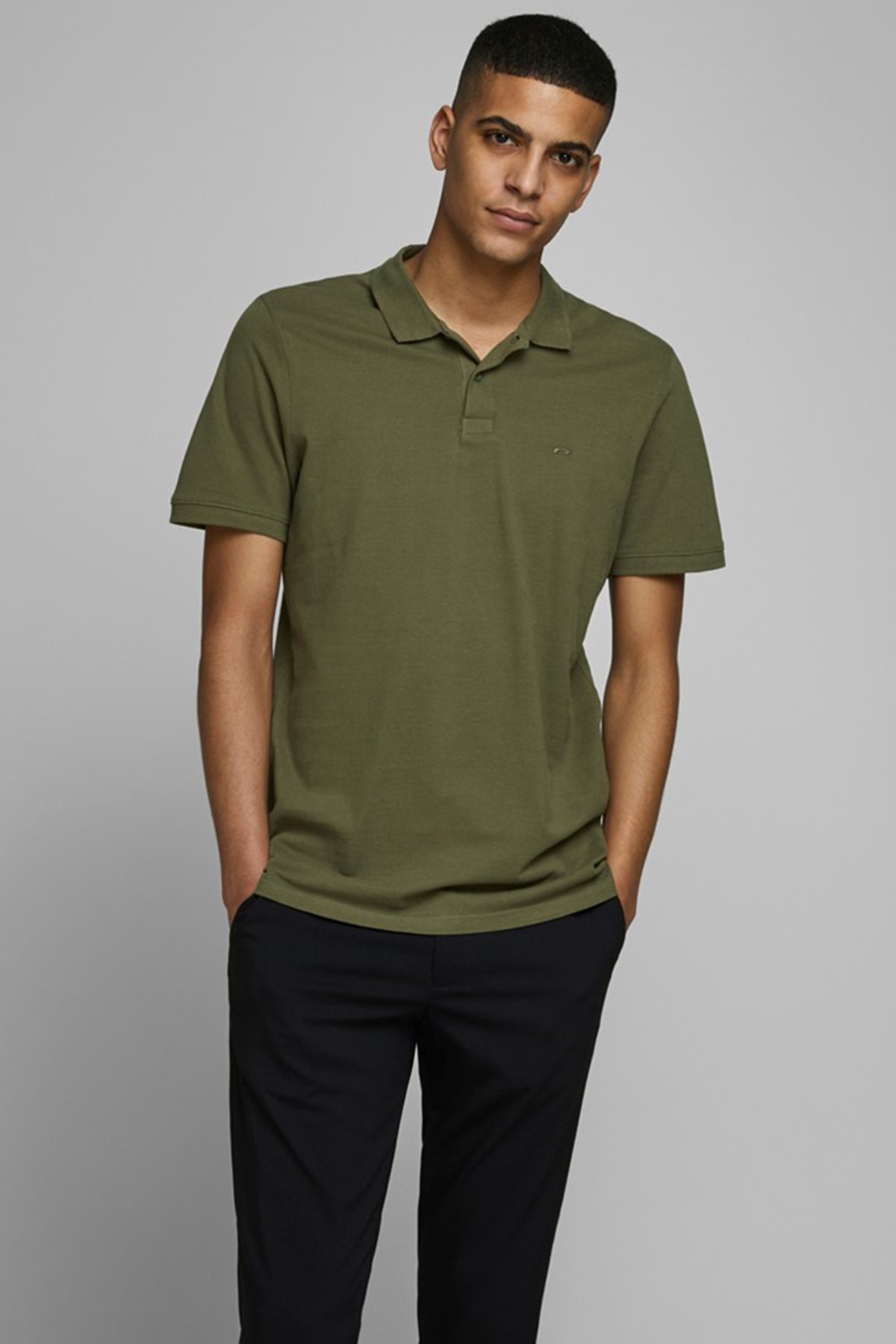 Jack & Jones JJEBASIC POLO SS 12136516 Erkek Polo Yaka T-Shirt - Olive Night