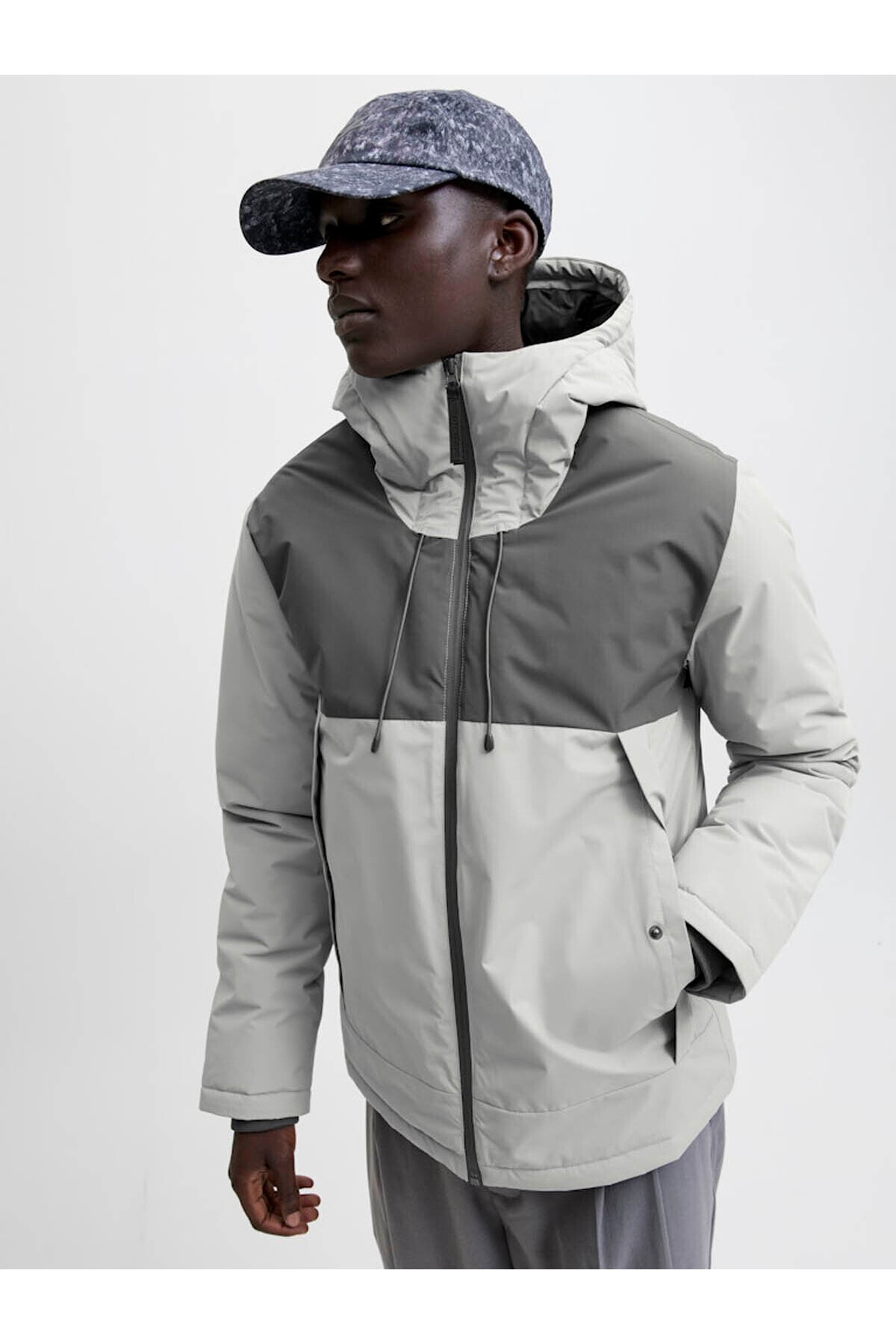 Jack & Jones Jcounion Light Padded Blocking Gri Erkek Mont 12285586