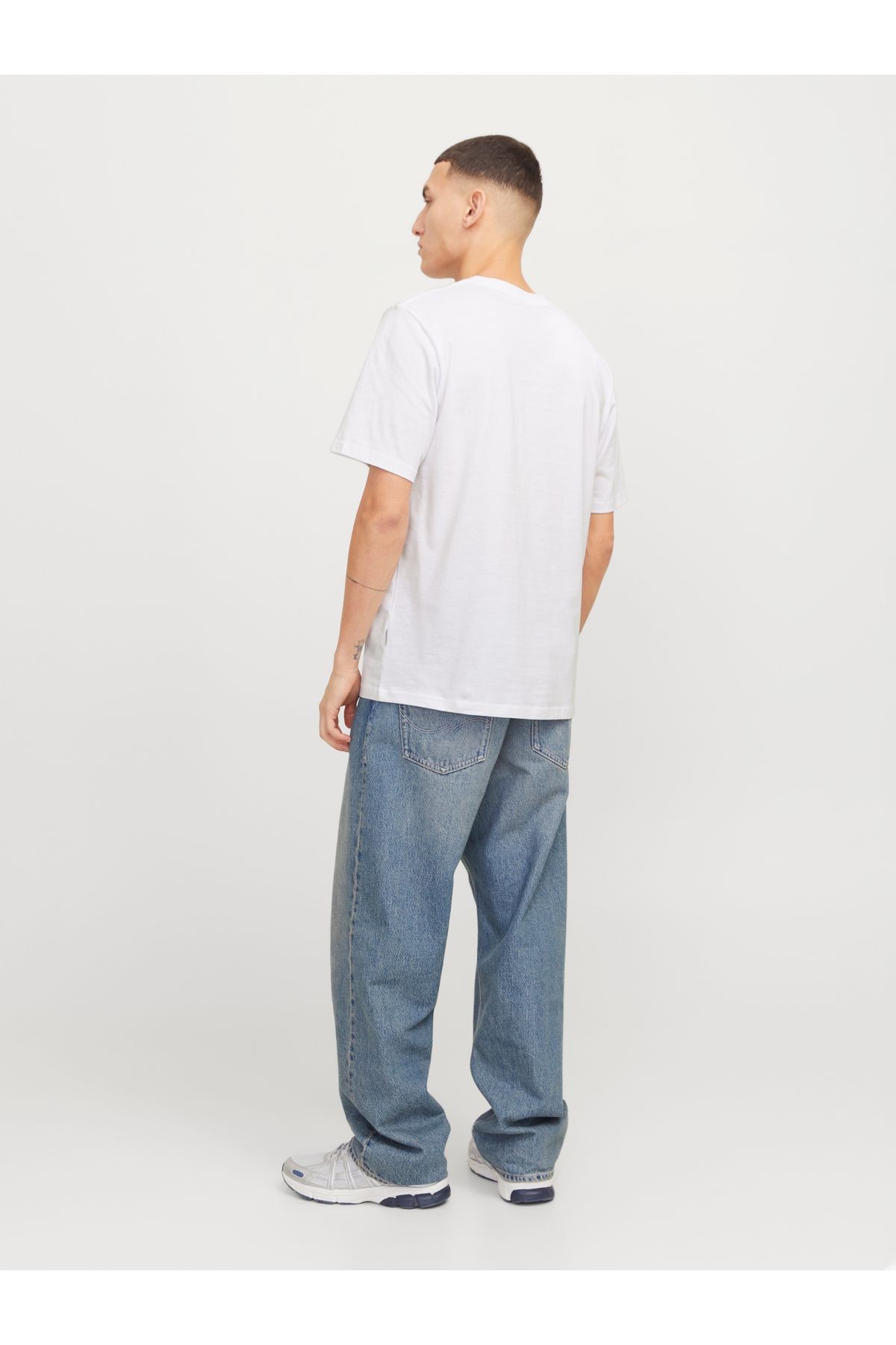 Jack & Jones Joranatomy Skull Tee Ss Crew Neck Ln Erkek Beyaz T-shirt 12272966