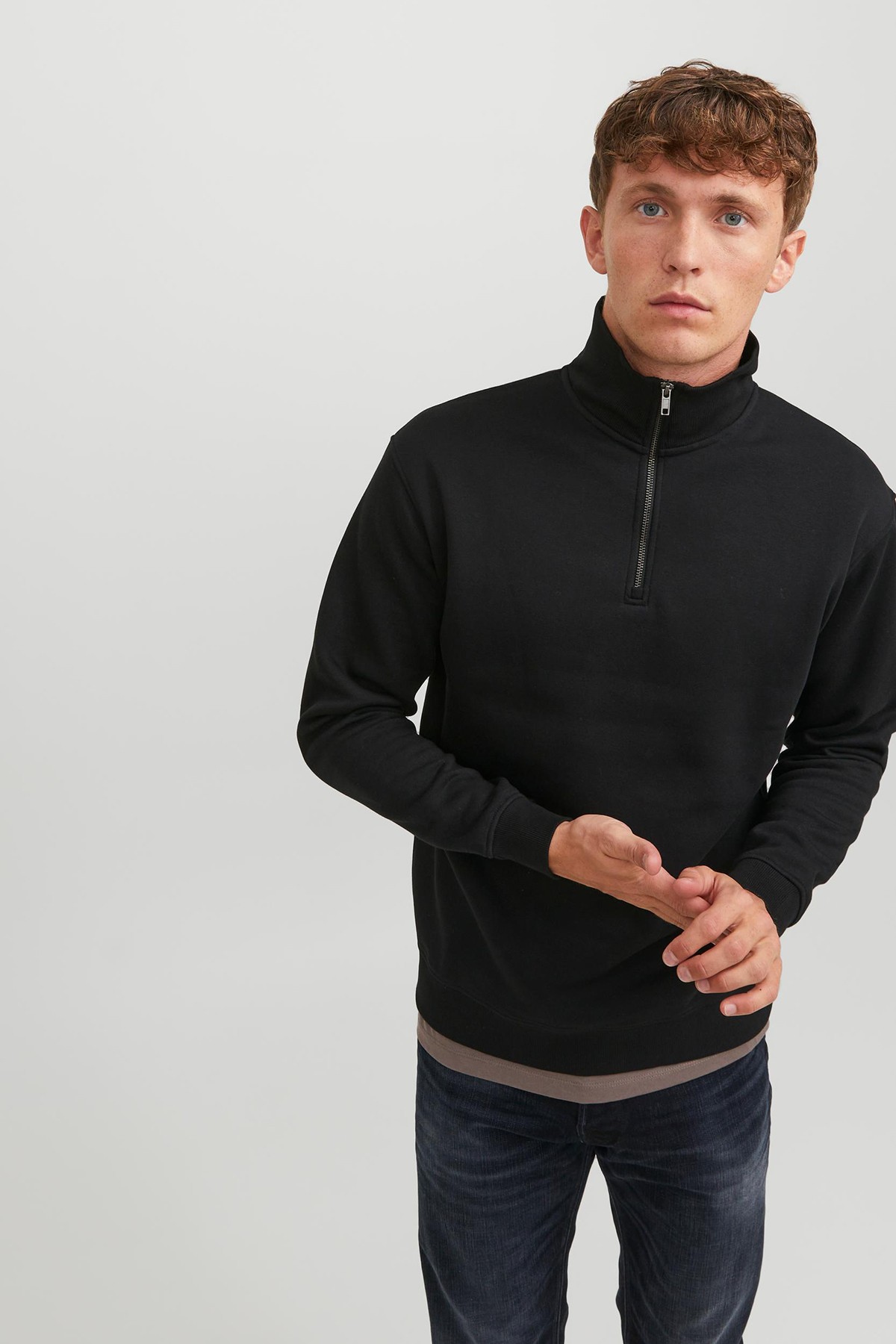 Jack & Jones Jjebradley Half Zip Erkek Sweatshirt 12250747