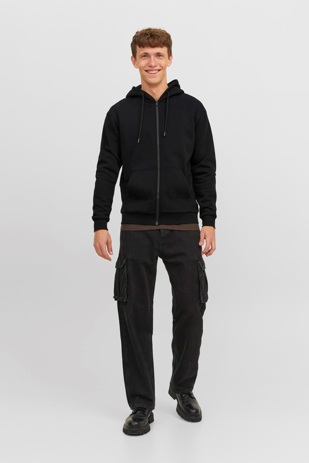 Jack & Jones JJebradley Erkek Kapşonlu Sweatshirt Zip Hood 12249342