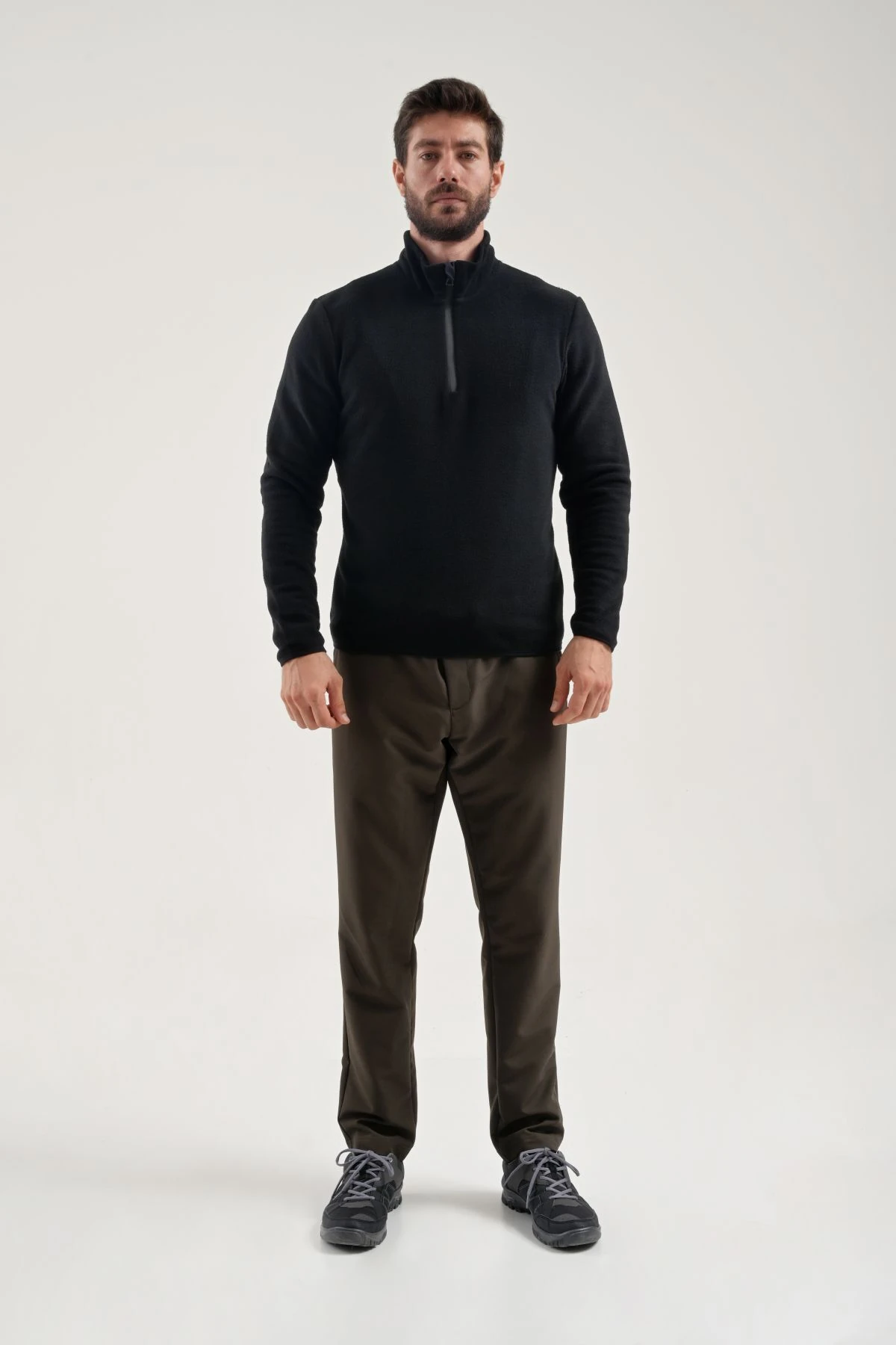 Yarım Fermuarlı Erkek Polar Üst 2412001 - Black