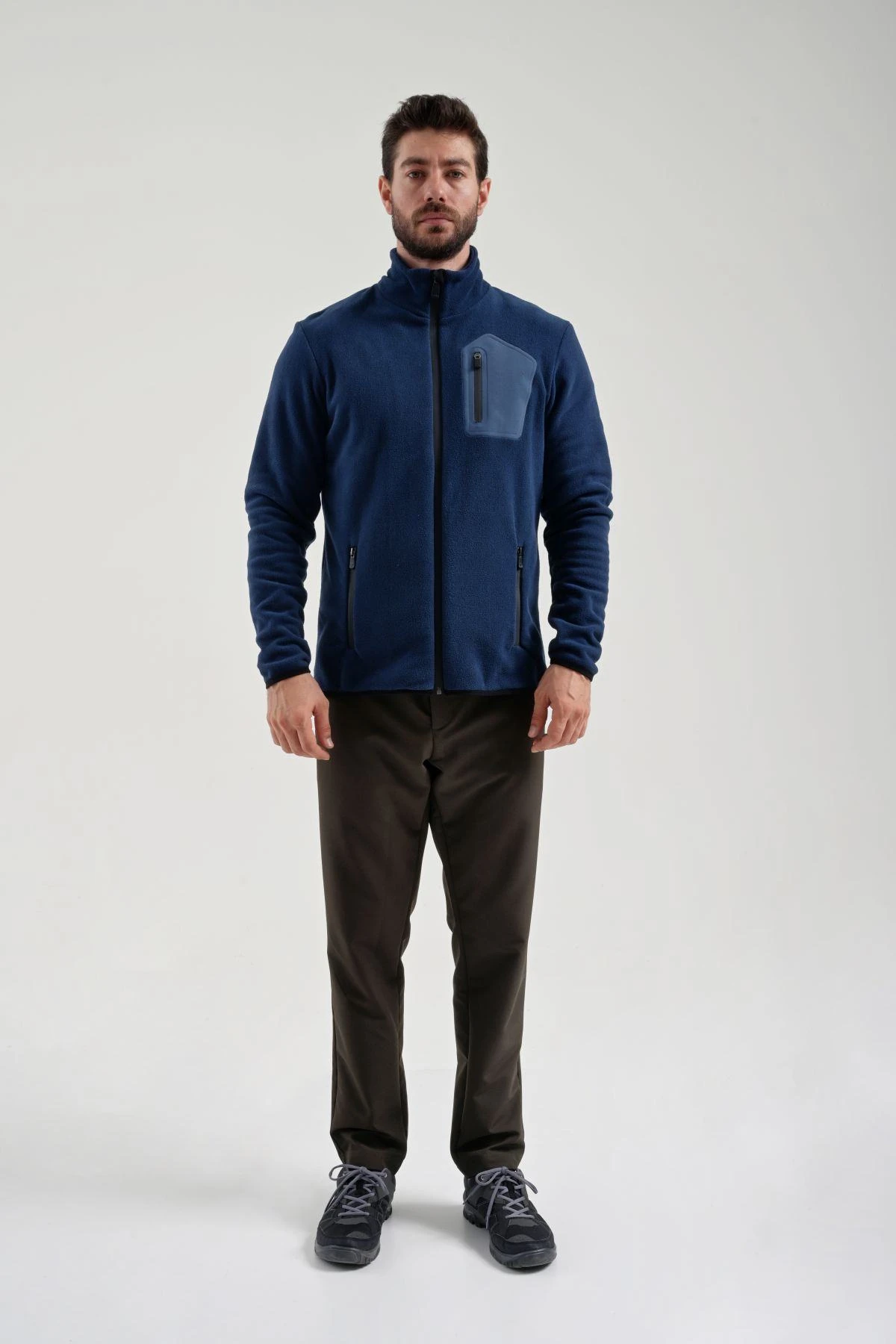 Exuma Tam Fermuarlı Erkek Polar 2312003 - MNBLUE